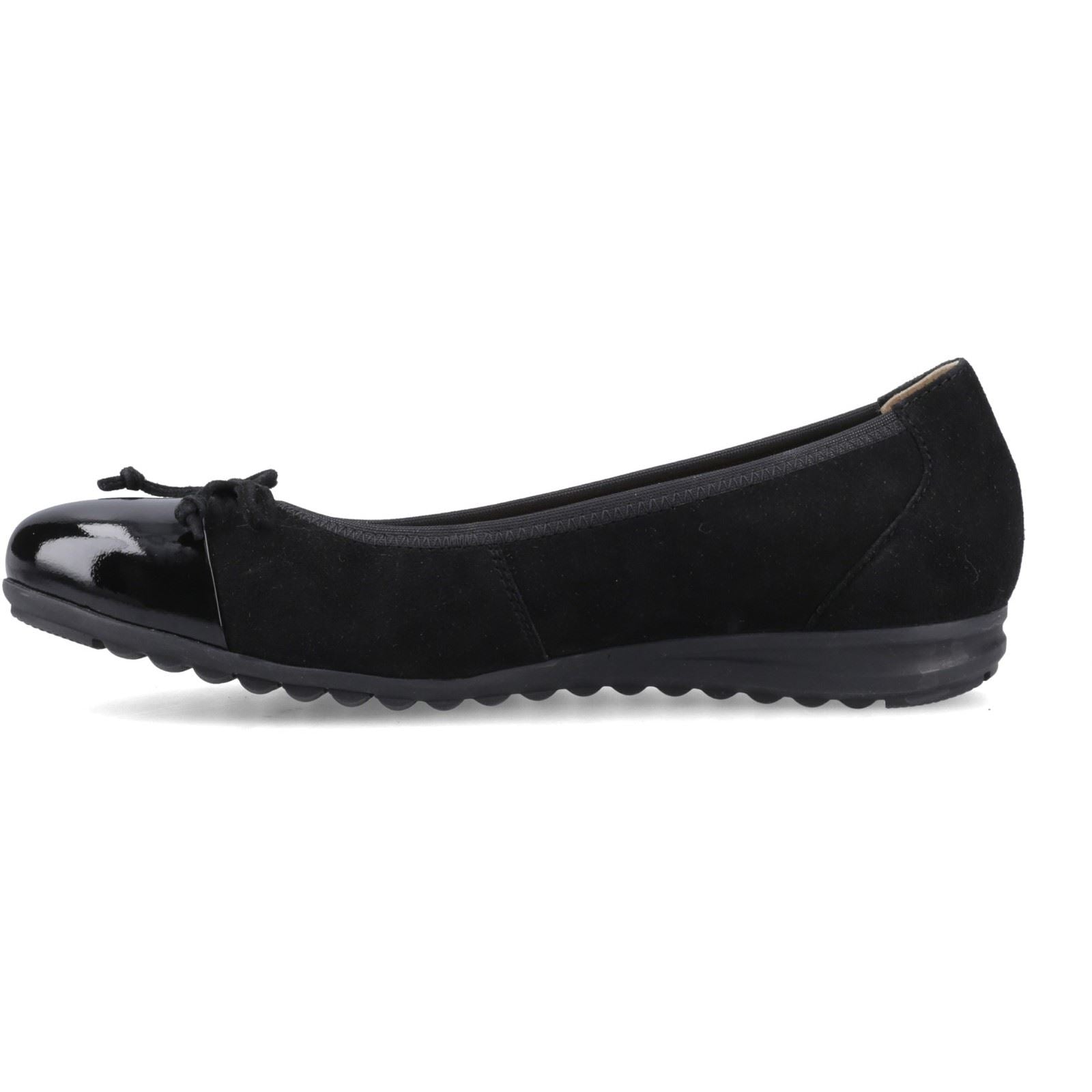 Hush Puppies Laurie Toe Cap Leather Women's Black Standard Flats