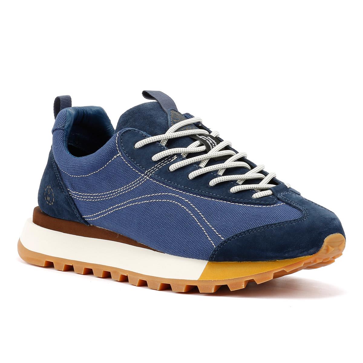 Flower Mountain New Asuka Universal Works Blue Canvas Trainers