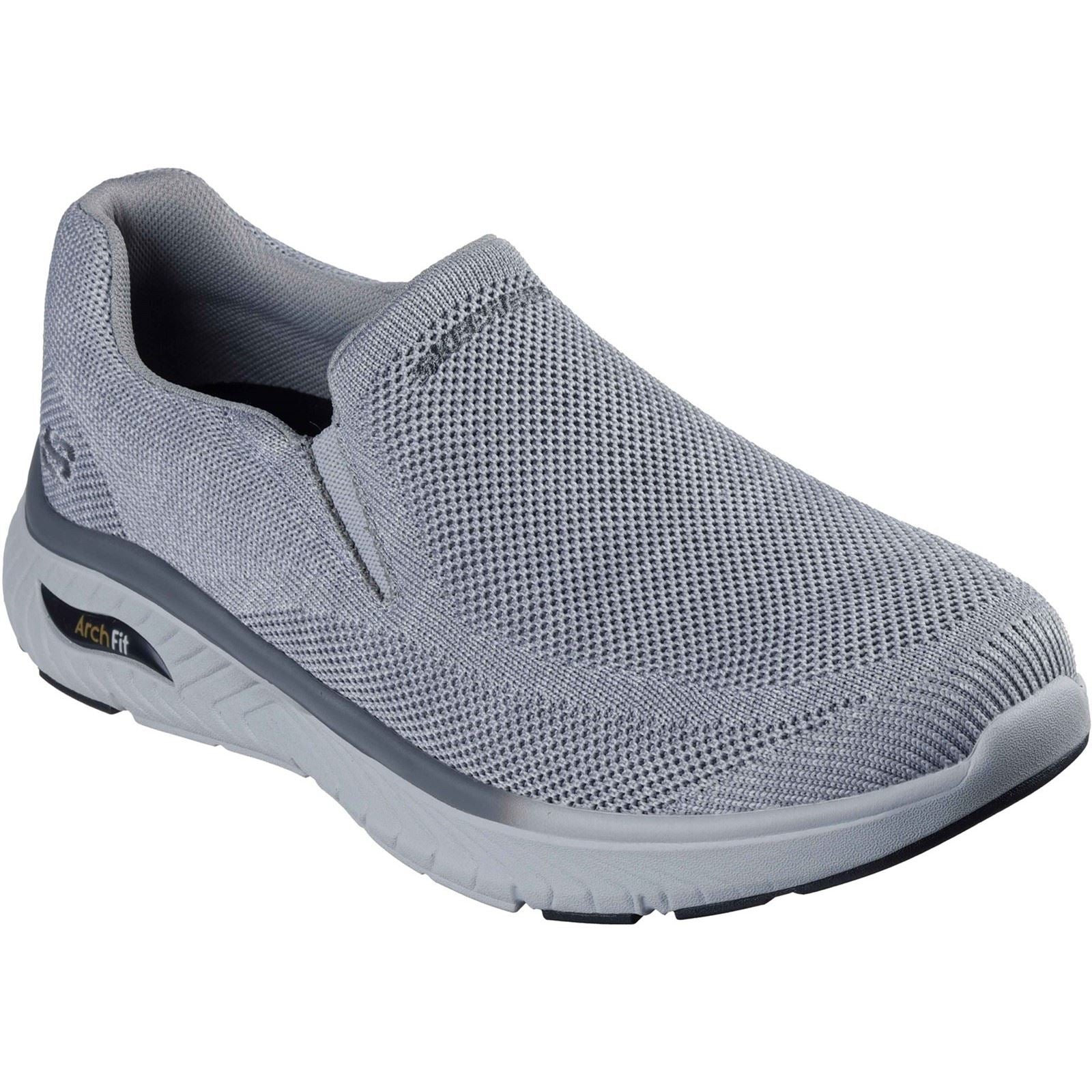 Skechers Arch Fit Crosser Locke Polyester Men's Grey Trainers