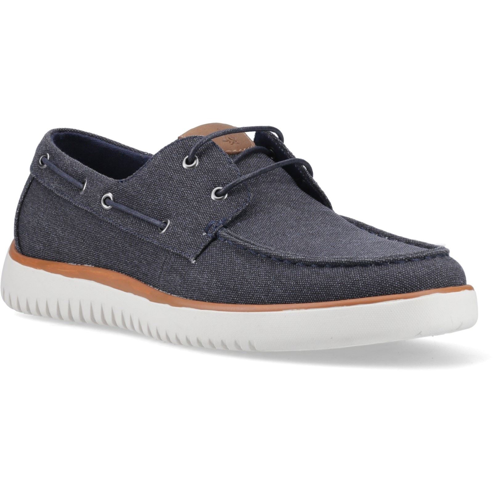 Hush Puppies Daniel Canvas Men's Navy Boat Shoes