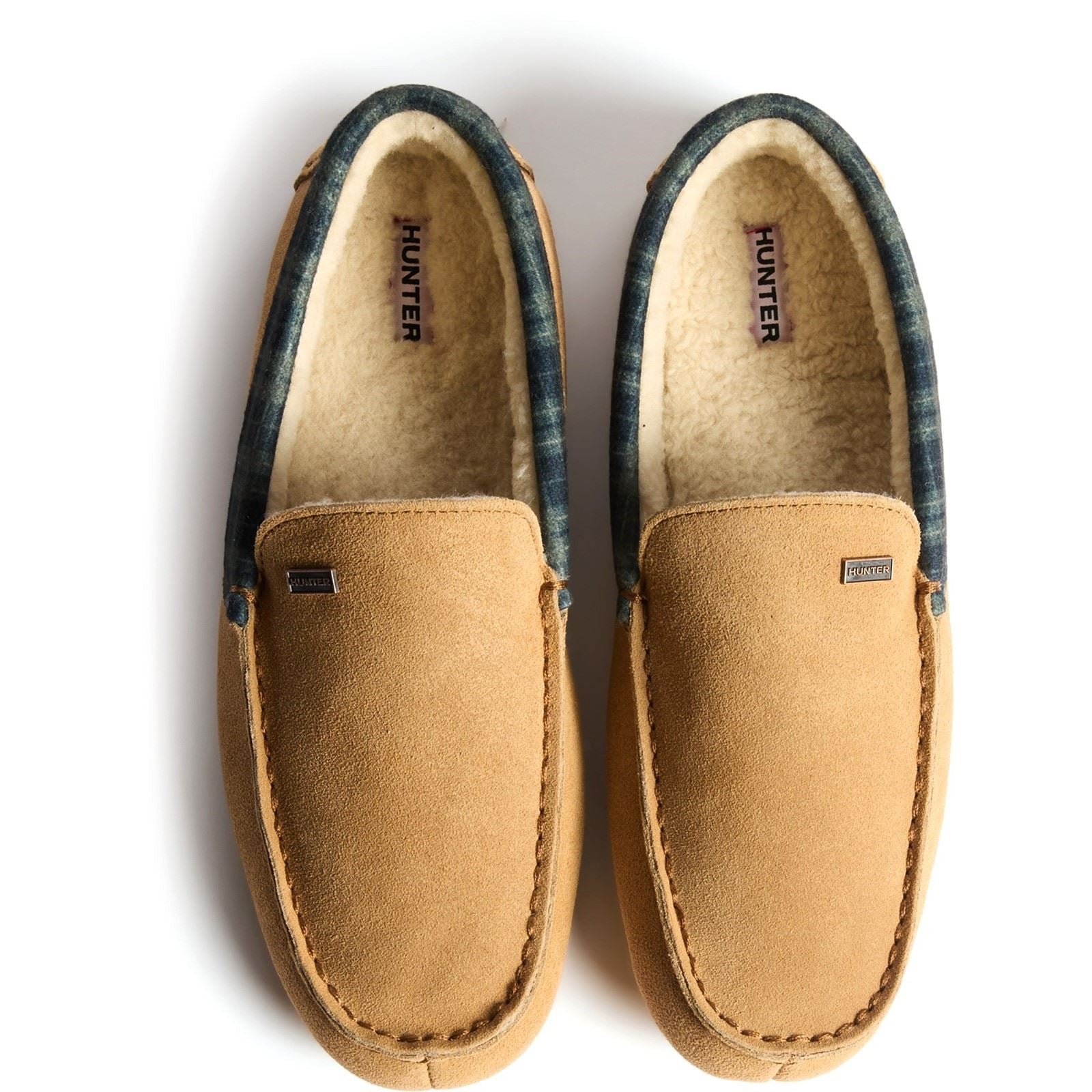 Hunter Moccassin Slipper Suede Men's Biscuit Slippers