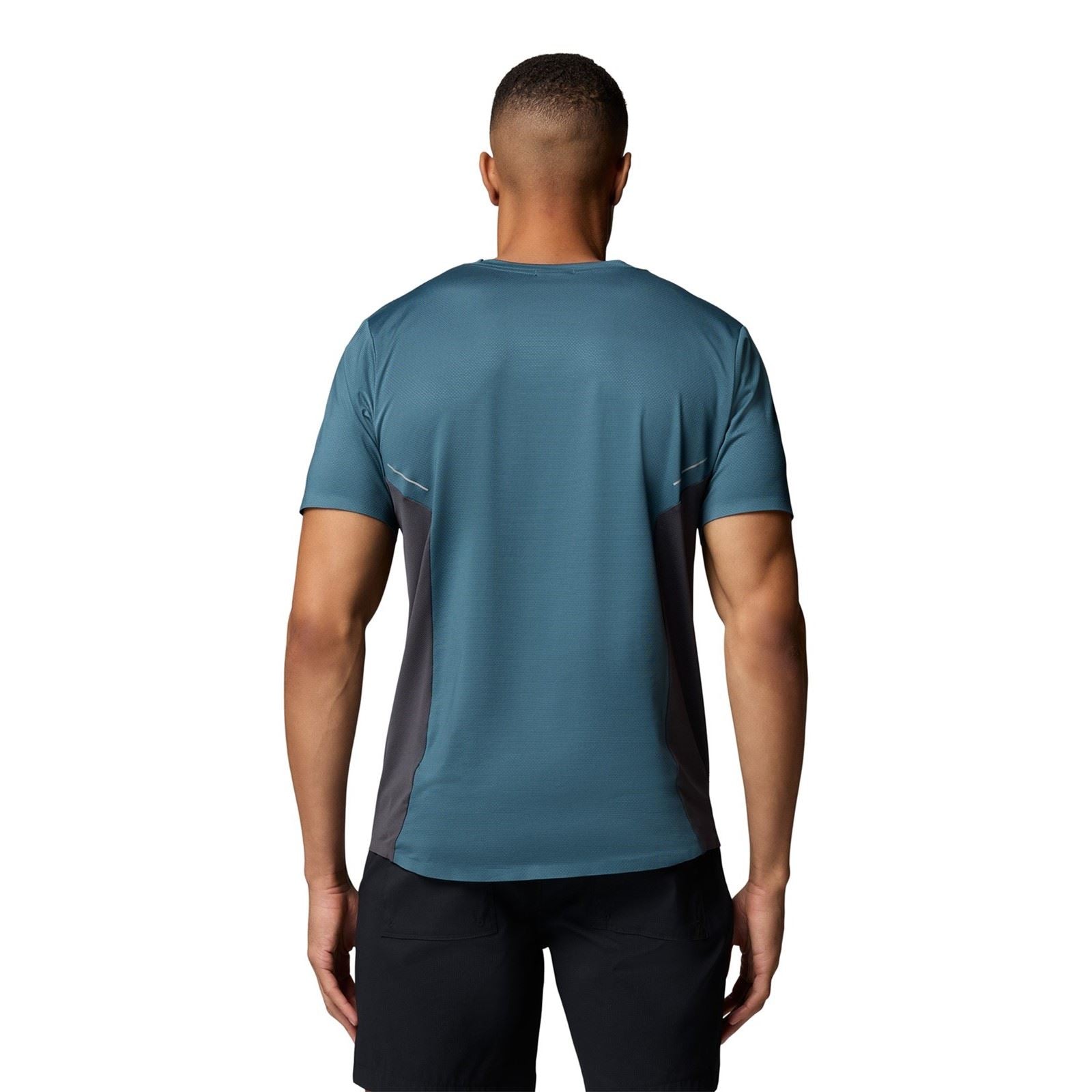 Columbia Three Pitch SS Crew Polyester Men's Blue Activewear T-Shirts