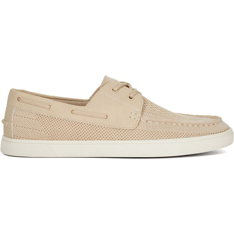Dune Blaizerss Fabric Men's Cream Boat Shoes