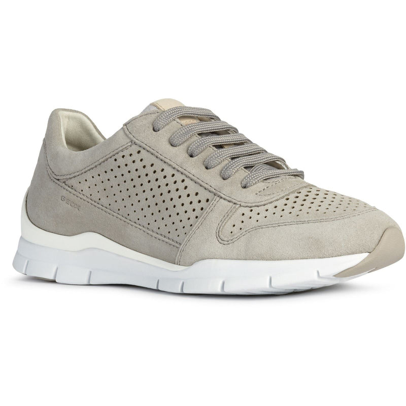 Geox D Sukie B Leather Women's Light Grey Trainers