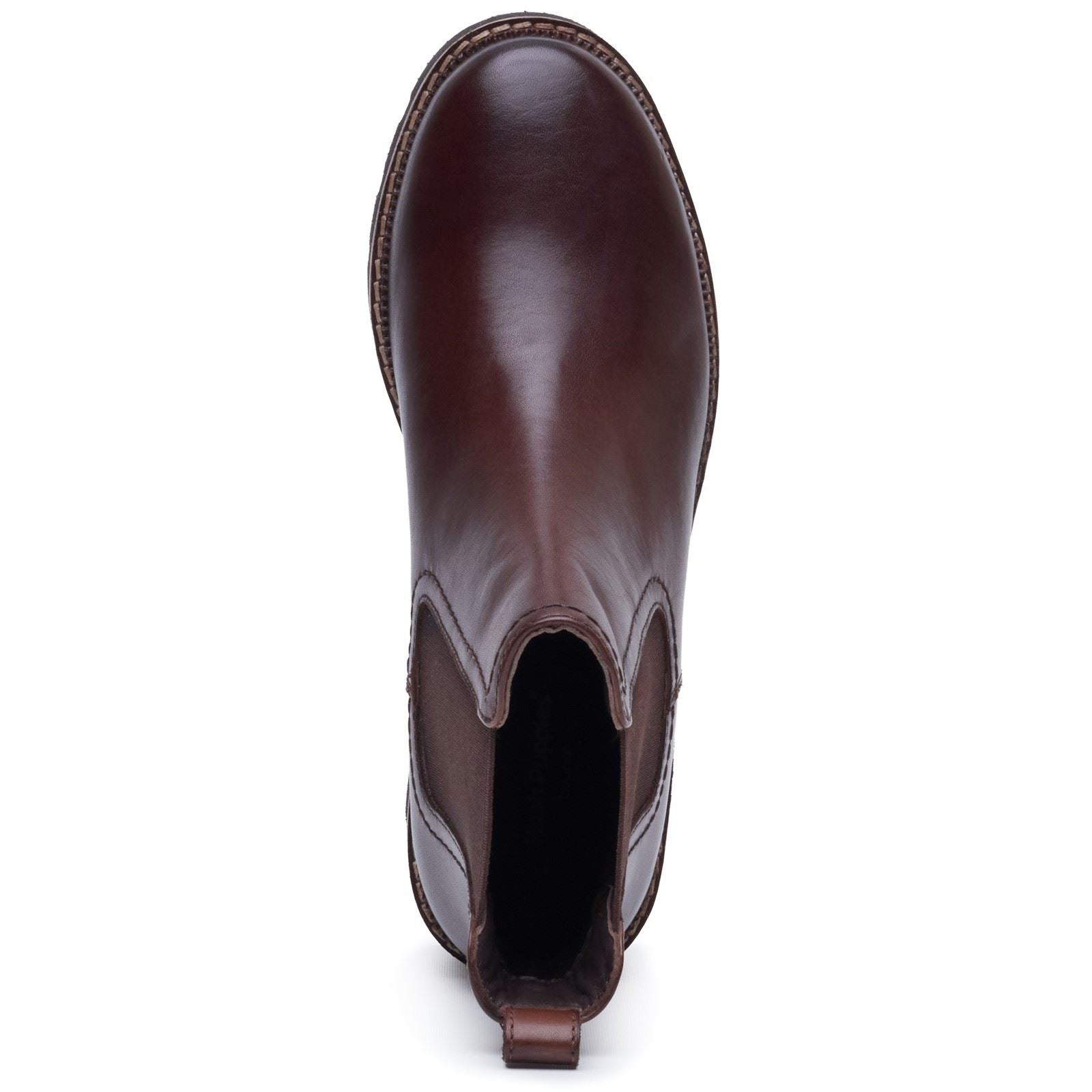 Hush Puppies Gaia Leather Women's Chocolate Heeled Chelsea Boots