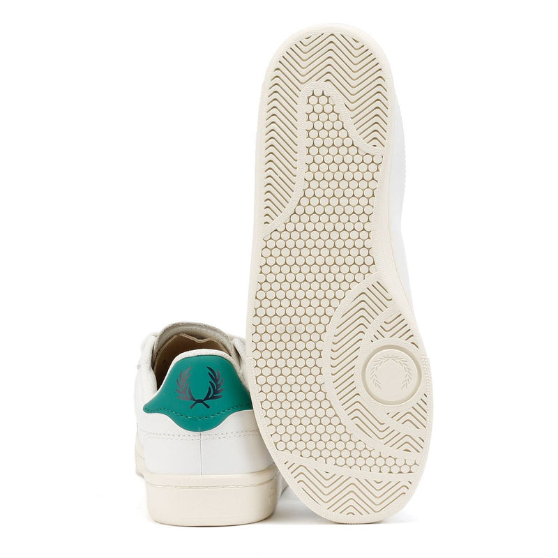 Fred Perry B721 Leather Men's Snow White/Court Green Trainers