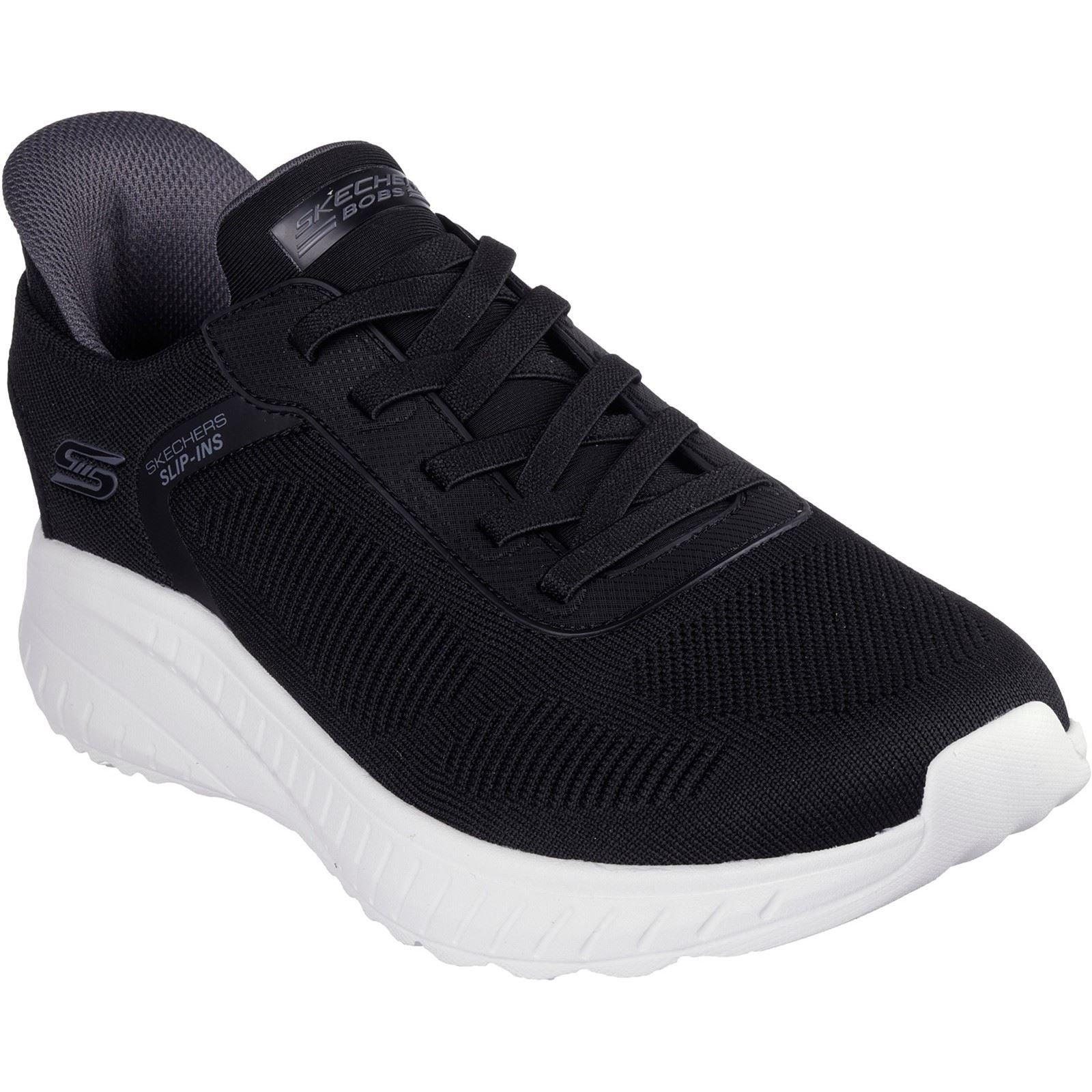 Skechers BOBS Sport Squad Chaos Solid Step Textile Men's BLACK Trainers