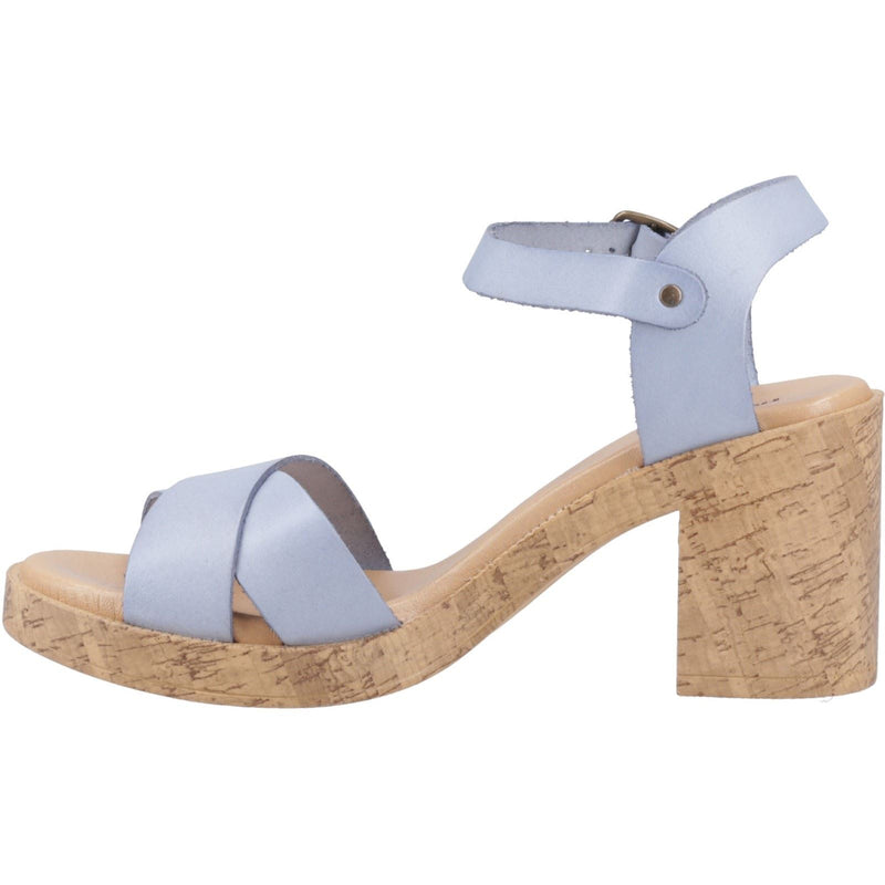 Hush Puppies Georgia Cork Leather Women's Blue Sandals