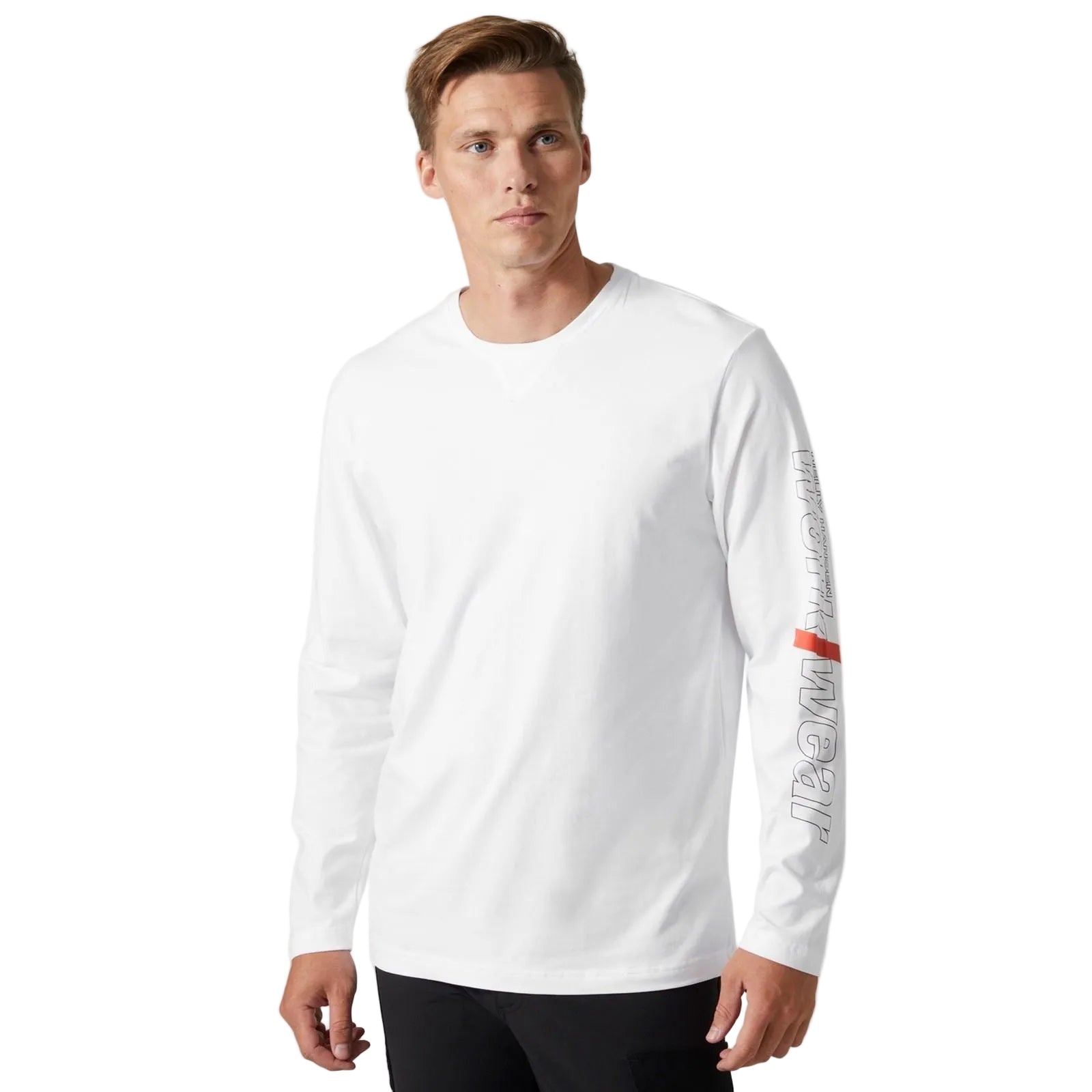 Helly Hansen Workwear Logo Longsleeve Cotton Men's White T-Shirt