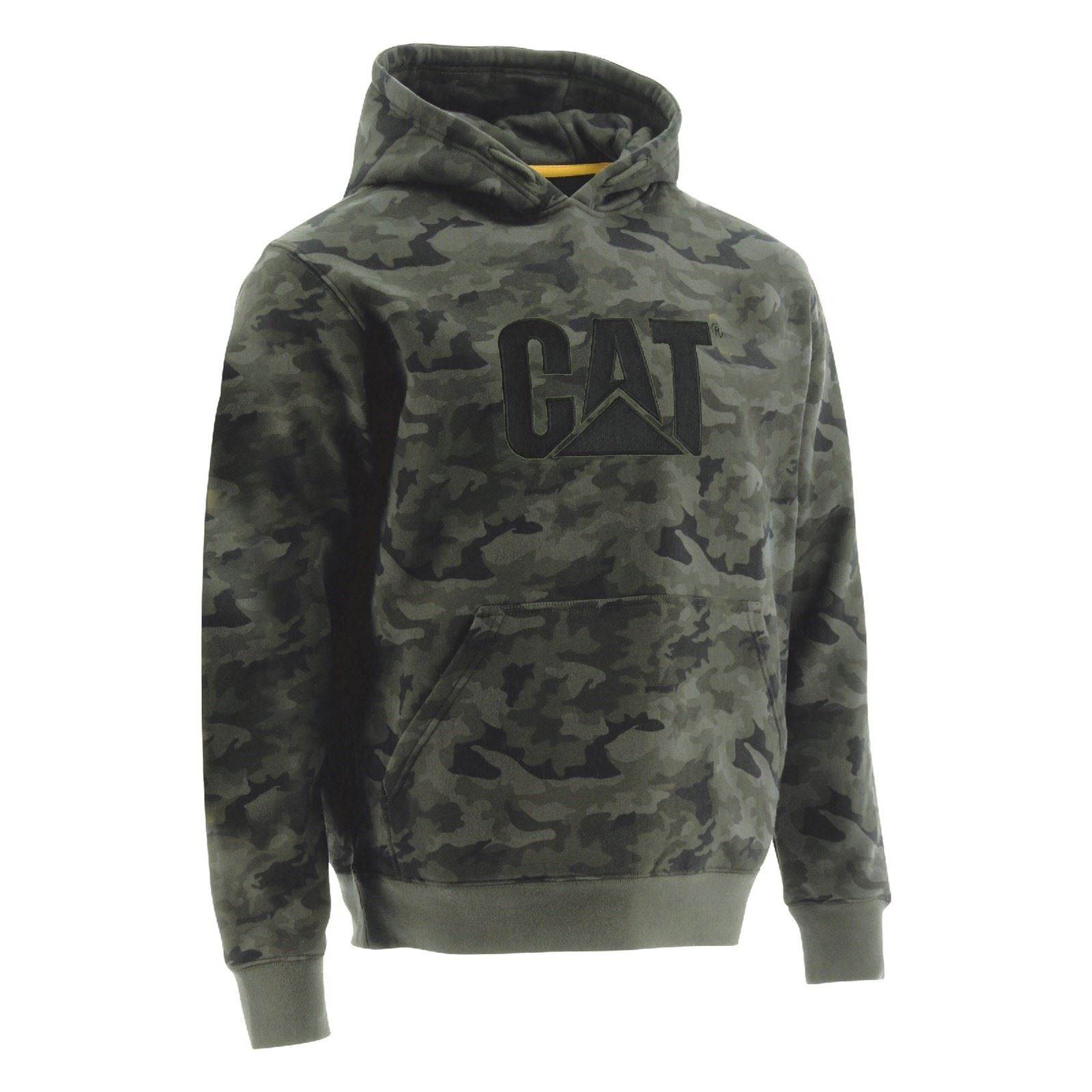 Caterpillar Trademark Cotton Men's Green Hooded Sweatshirt