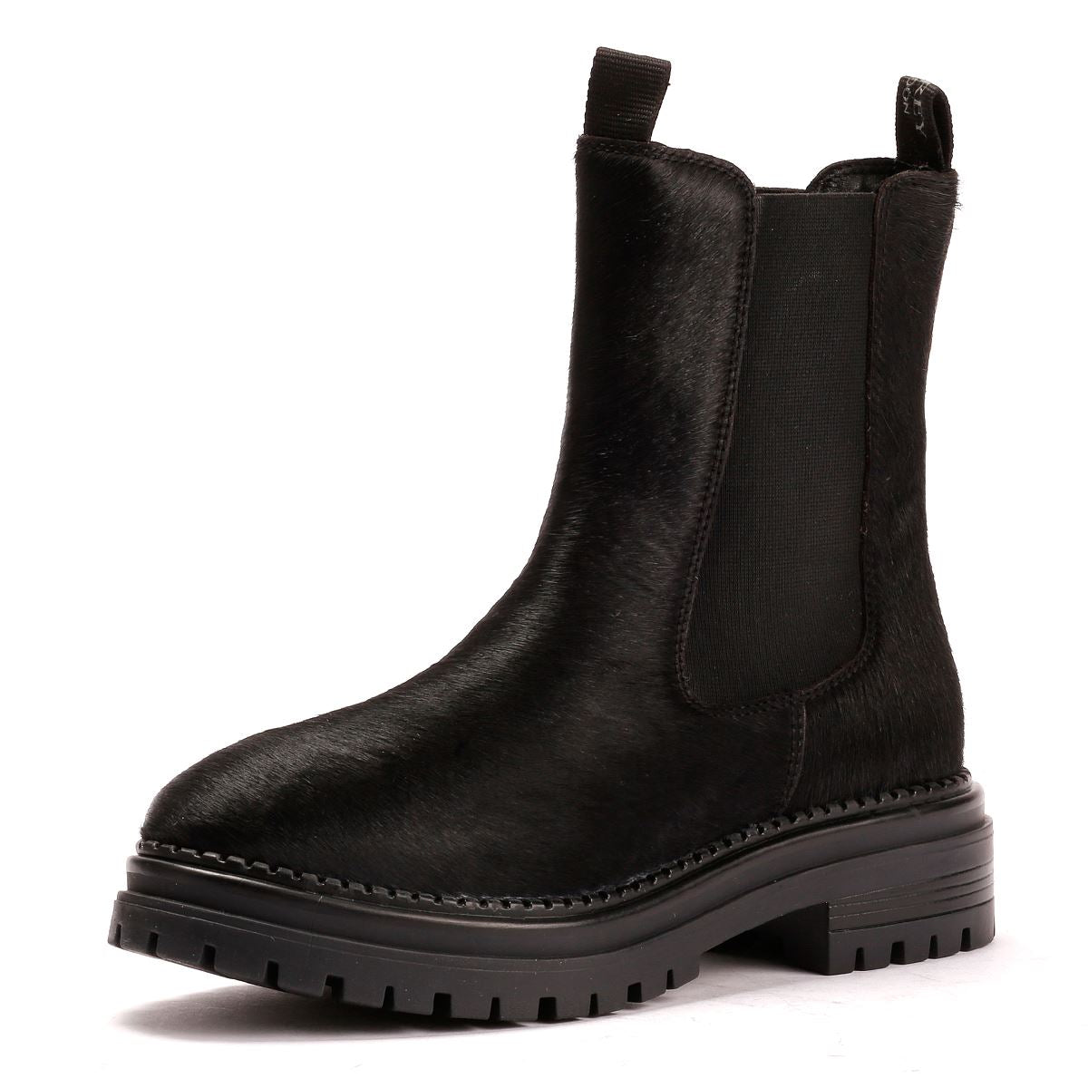 Osprey London The Hampton Chelsea Leather/Pony Hair Women's Black/Olive Boots