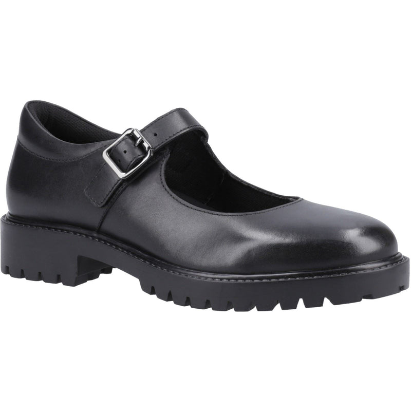 Hush Puppies Aurora Senior Leather Girls's Black Shoes