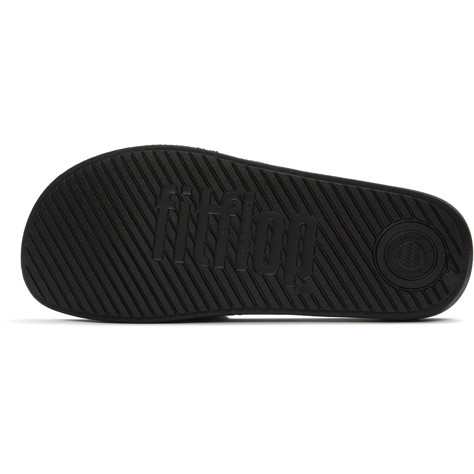 Fitflop iQushion Pool Slides Polyurethane Men's All Black Slides