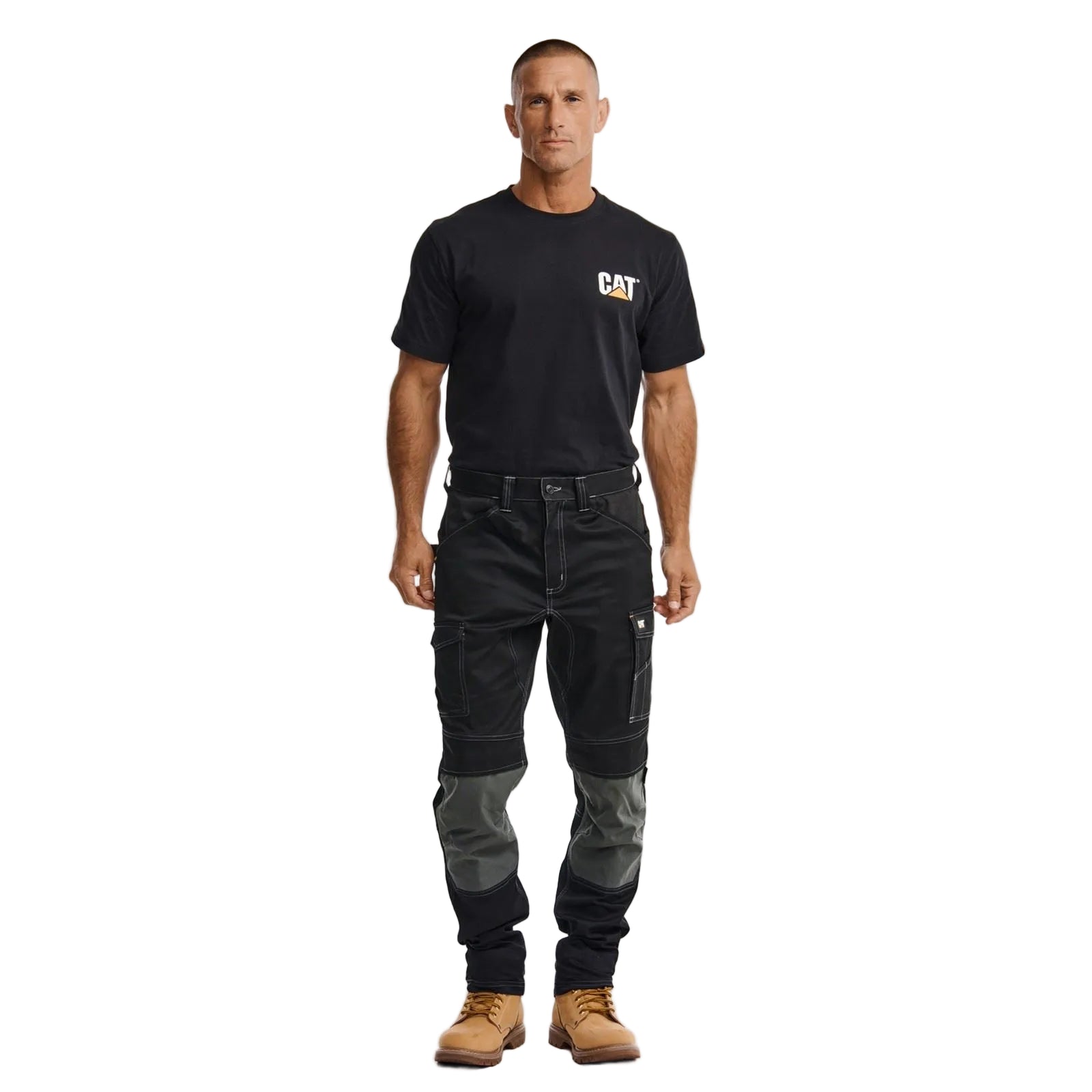 Caterpillar Essential Knee Pocket Stretch Holster Polyester Men's Black Outdoor Trousers
