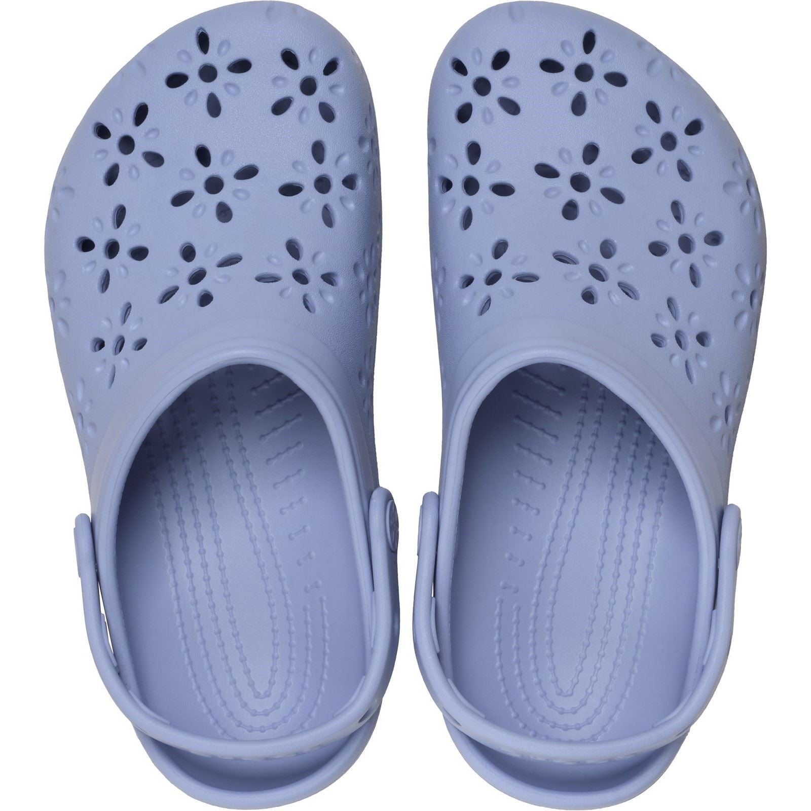 Crocs Classic Floral Cut Out Thermoplastic Women's Blue Haze Clogs
