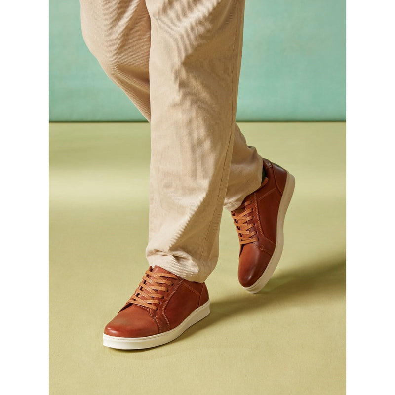 Hush Puppies Madden Leather Men's Tan Trainers