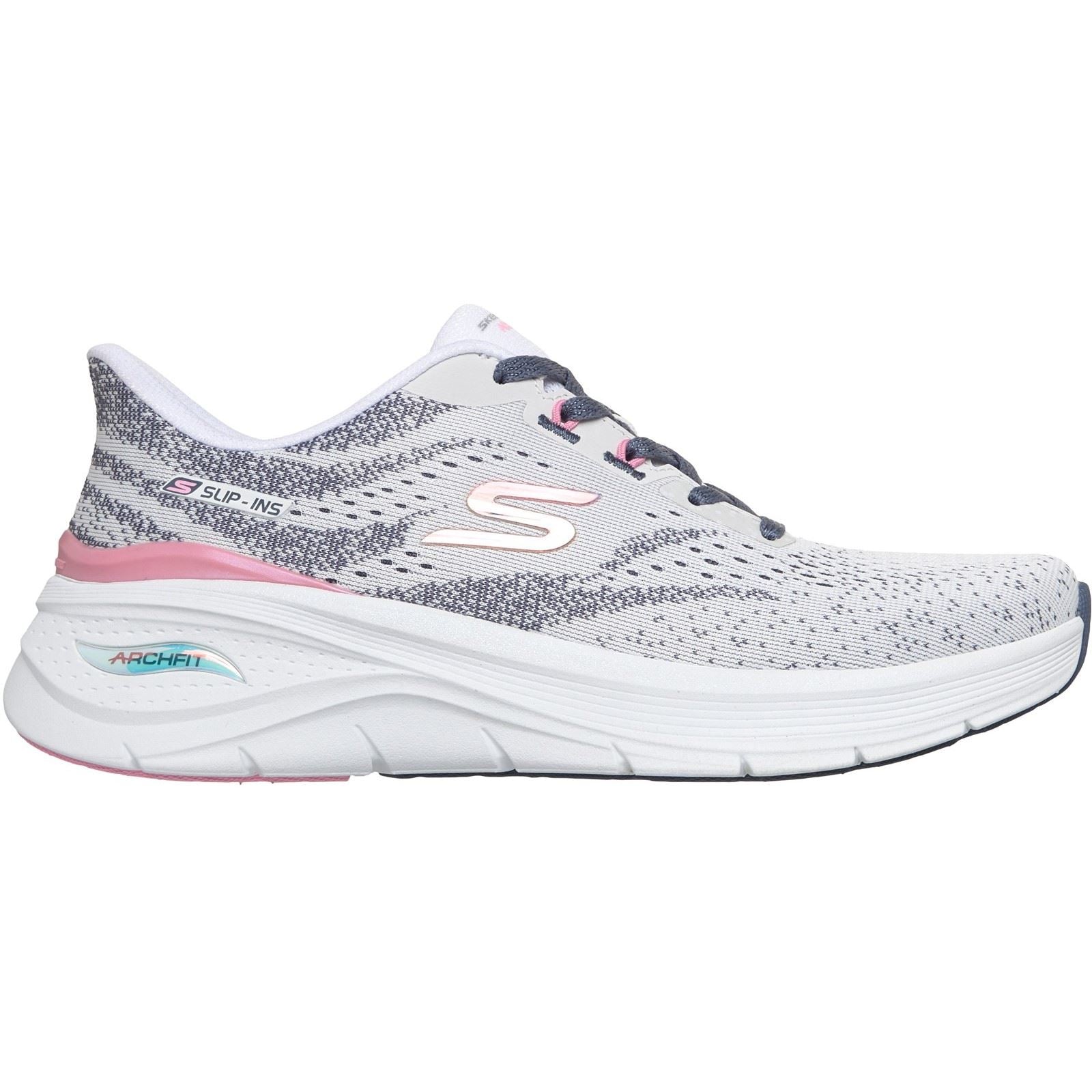 Skechers Arch Fit 3.0 Textile Women's White Mesh/Multi Trim Trainers