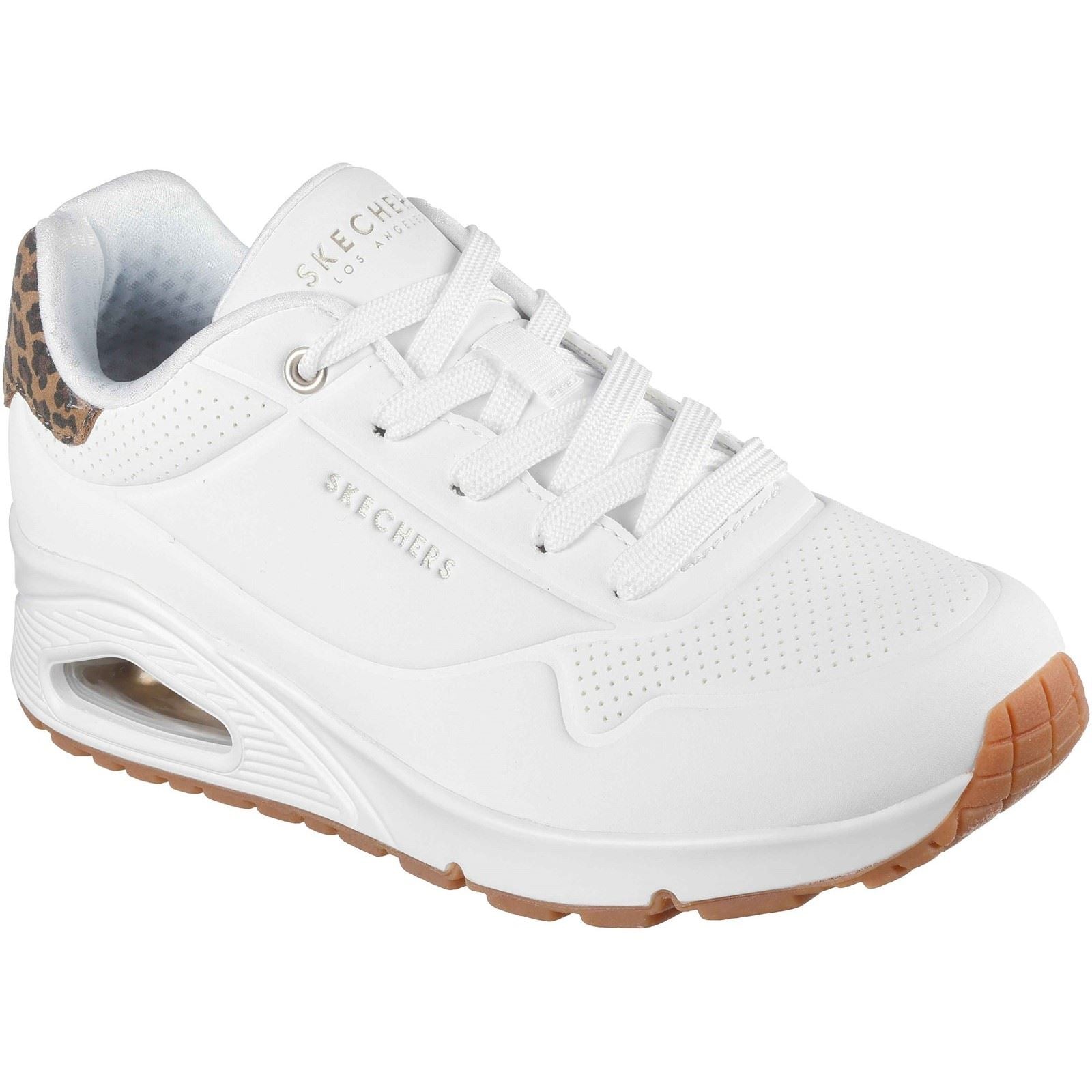 Skechers UNO - Jungle Nite Polyurethane Women's White/Leopard Standard Trainers