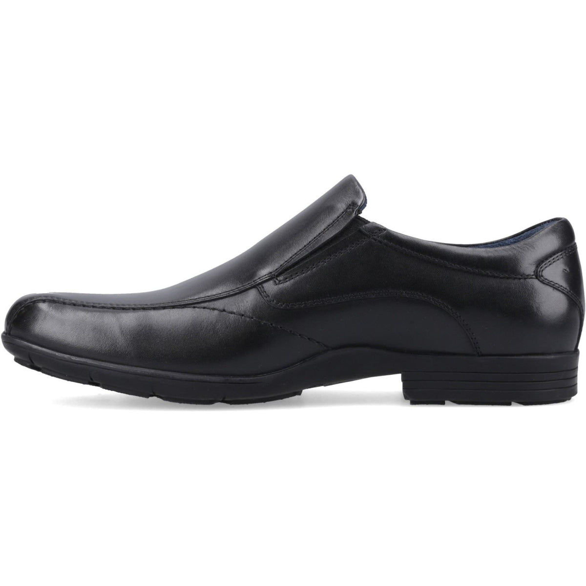 Hush Puppies Dumfries Leather Boy's Black Loafers
