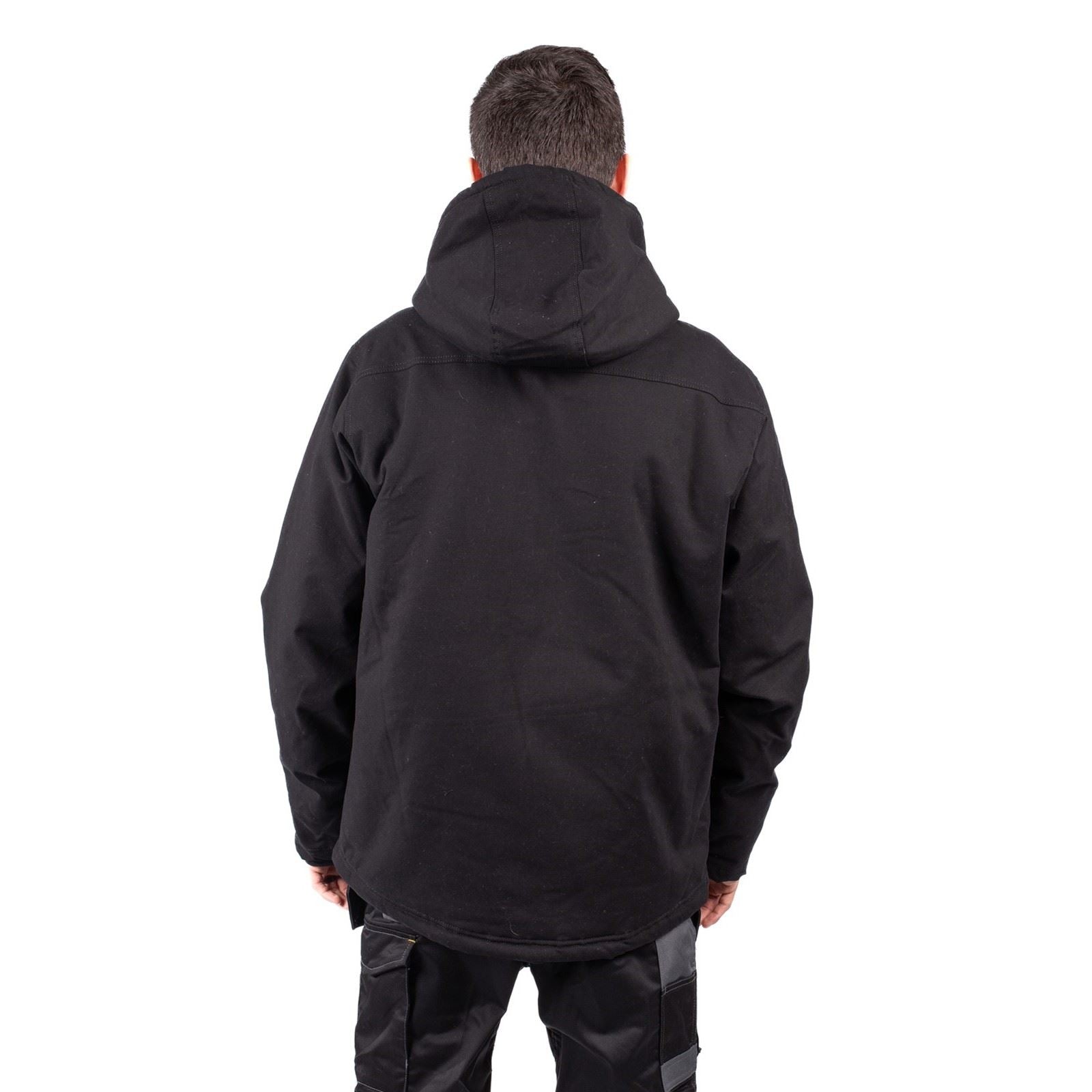 Caterpillar Hooded Sherpa Lined Men's Black Fleece Jacket