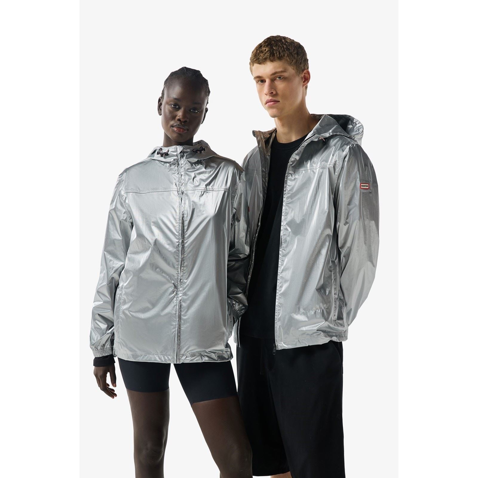 Hunter Hunter Packable Unisex Adults Silver Rain Jacket