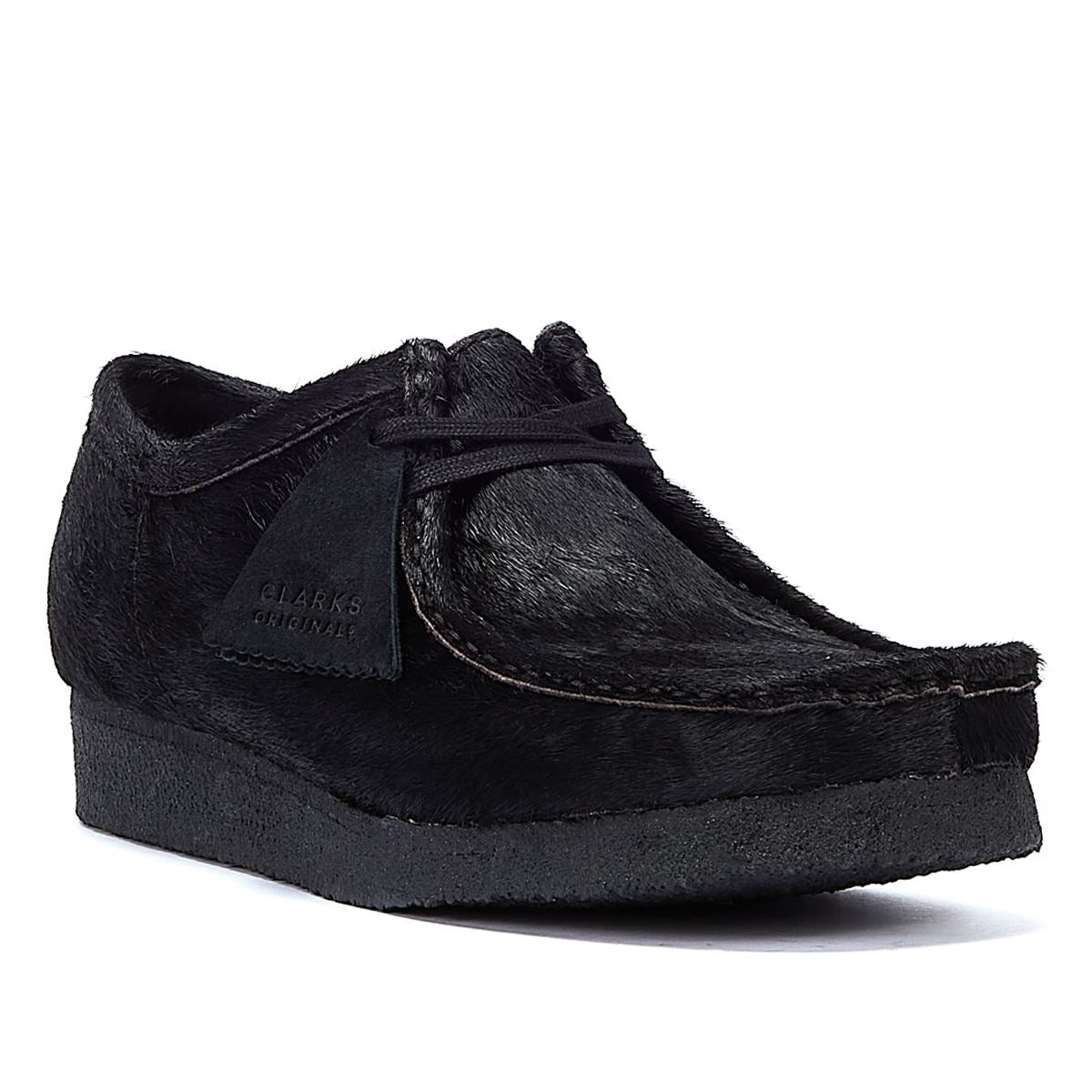 Clarks Originals Wallabee Hair On Men's Black Lace-Up Shoes