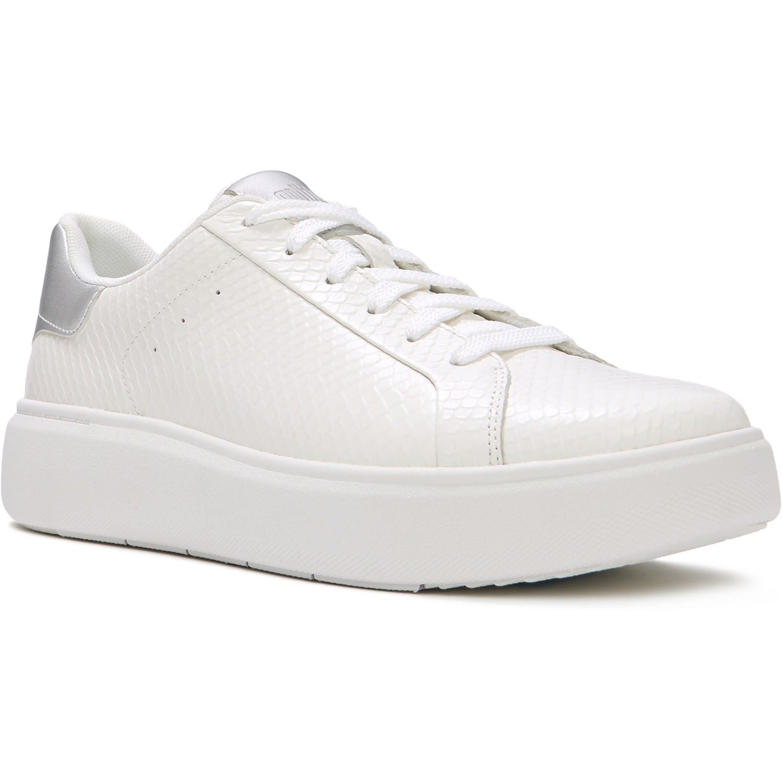 Fitflop RTG Lace Up Leather Women's Urban White/Silver Trainers