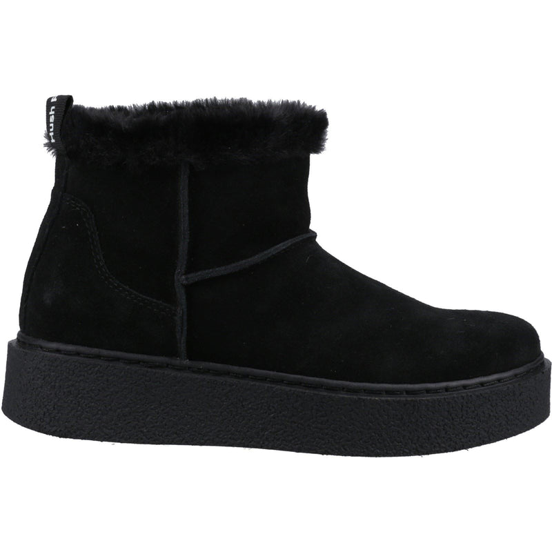 Hush Puppies Becca Suede Women's Black Winter Ankle Boots