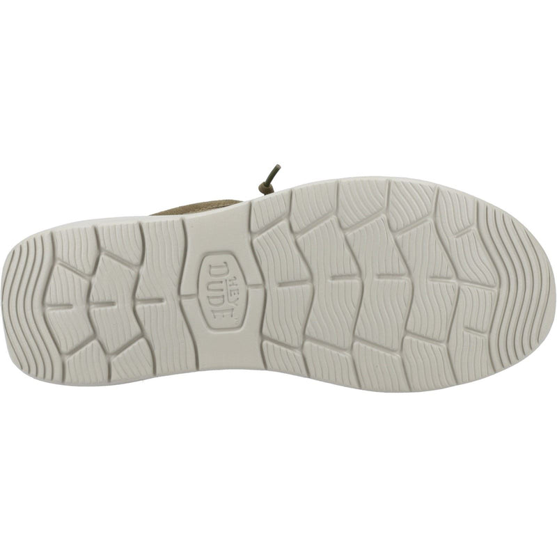 HEYDUDE Wally X Suede Suede Men's Dark Olive/Stone Grey Moccasins Shoes