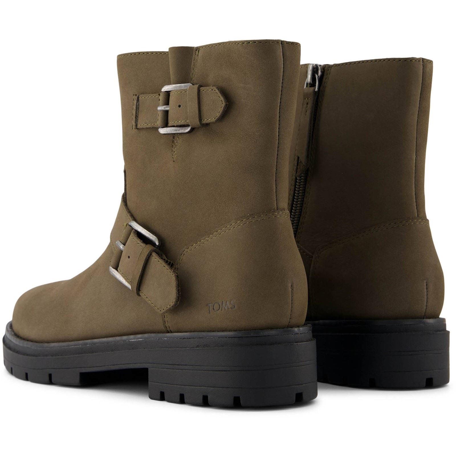 TOMS Ionie Moto Leather Women's Canteen Boots