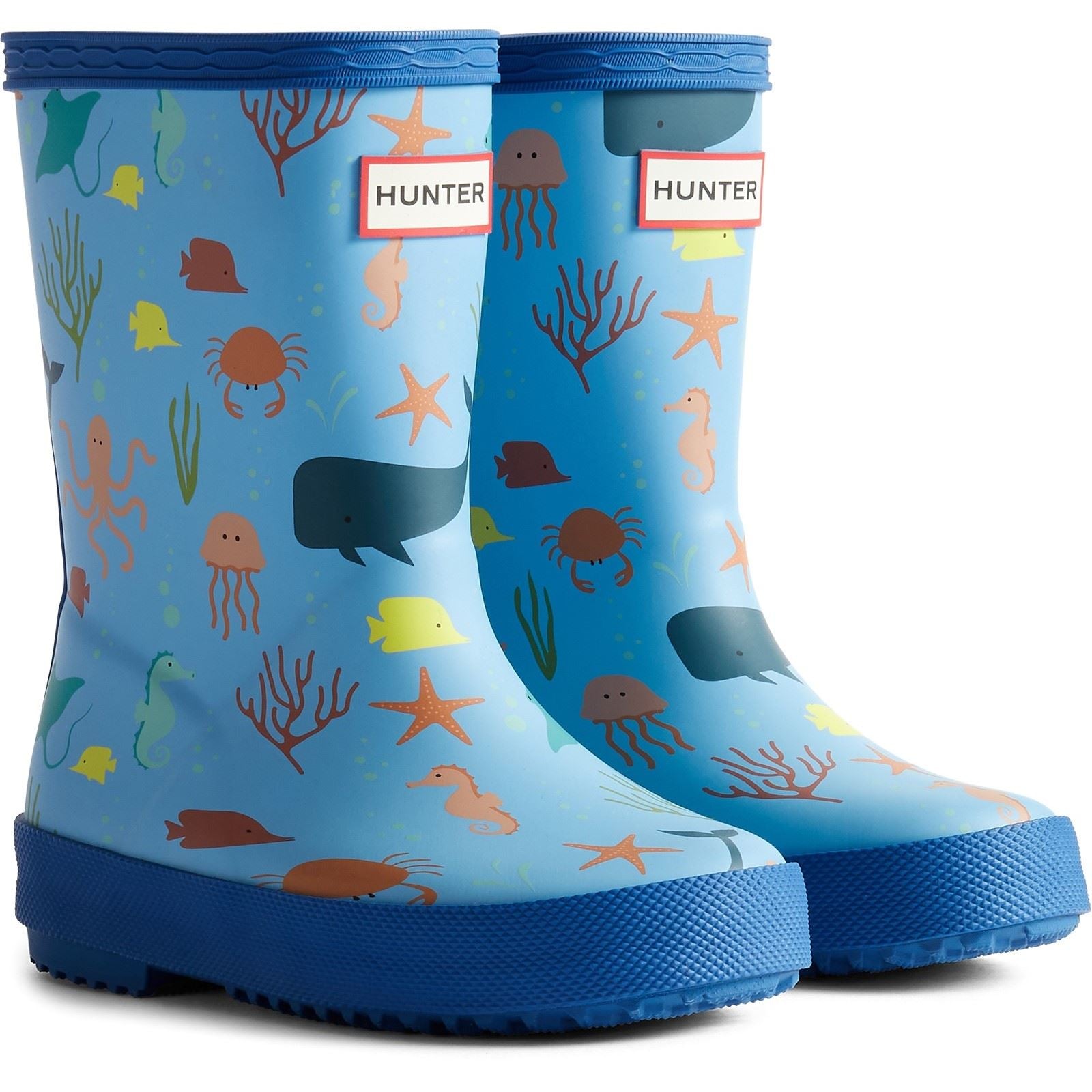 Hunter First Classic Ocean Kid's Blue/Dragonfly Blue Wellington Boots