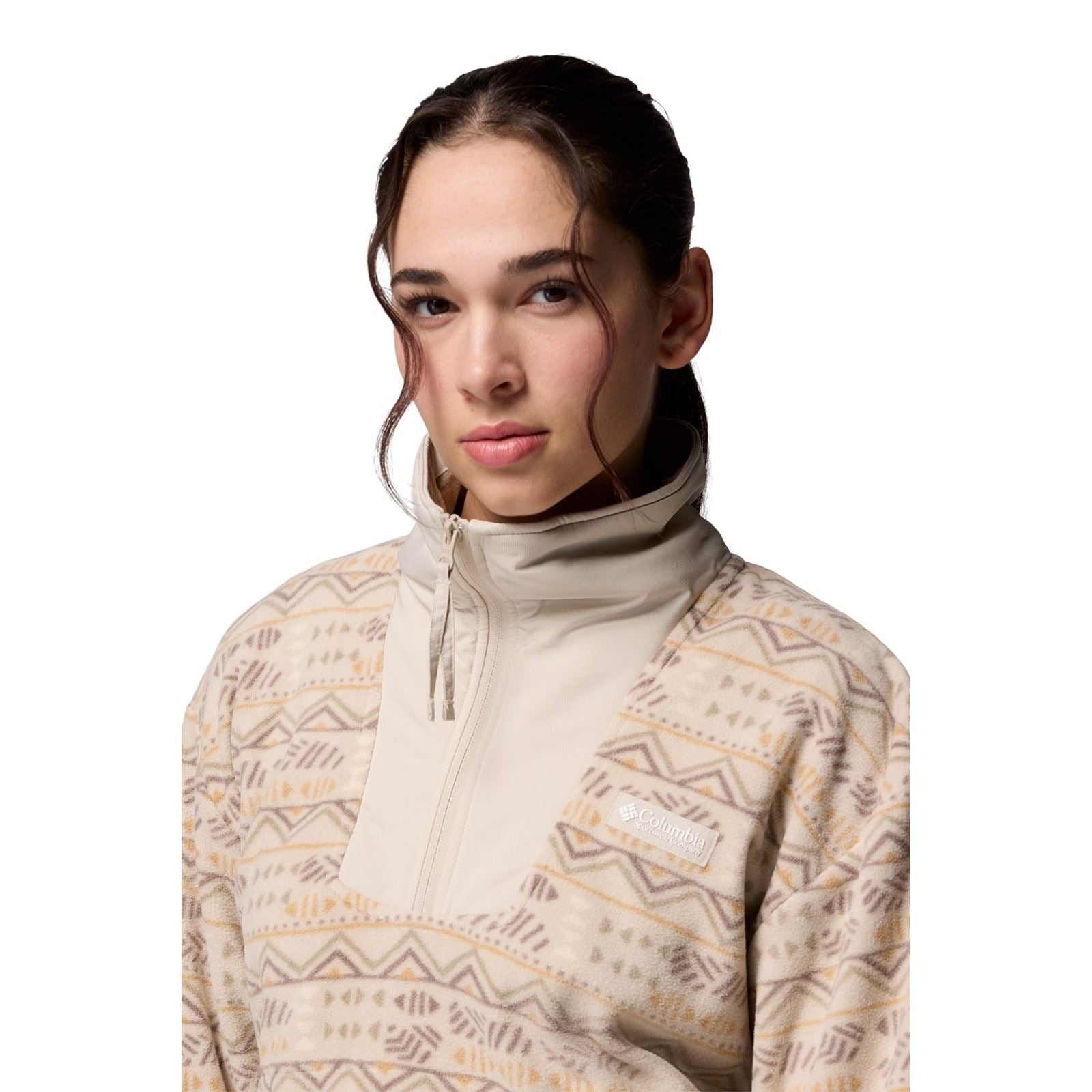 Columbia Sequoia Grove Printed Half Zip Polyester Women's Brown Pullover