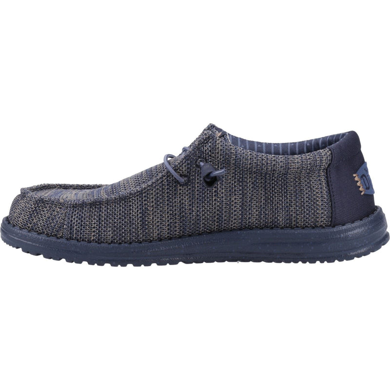 HEYDUDE Wally Stretch Mesh Synthetic Men's Navy Blazer Moccasins Shoes