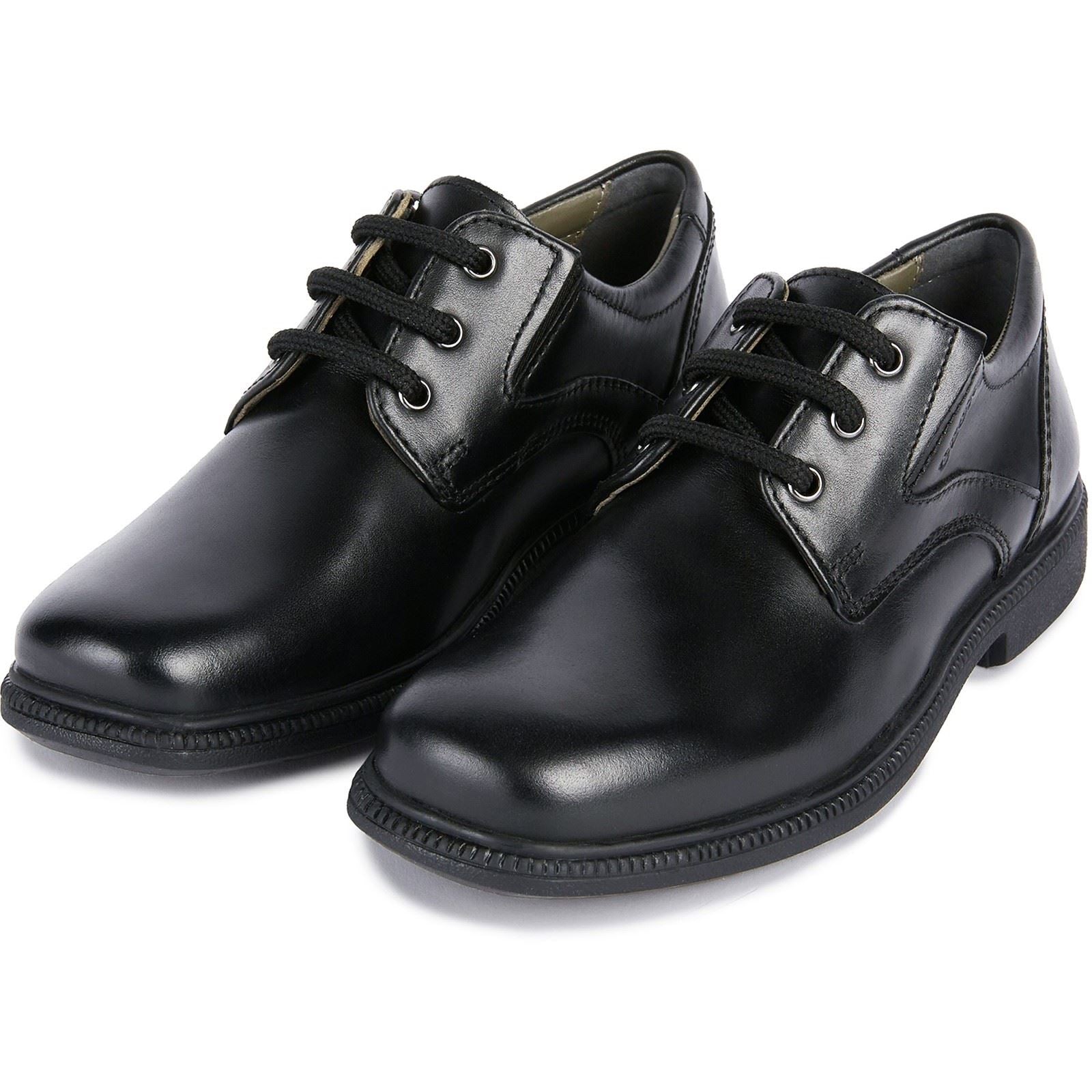 Geox Jr Federico Leather Boy's Black Lace-Up Shoes