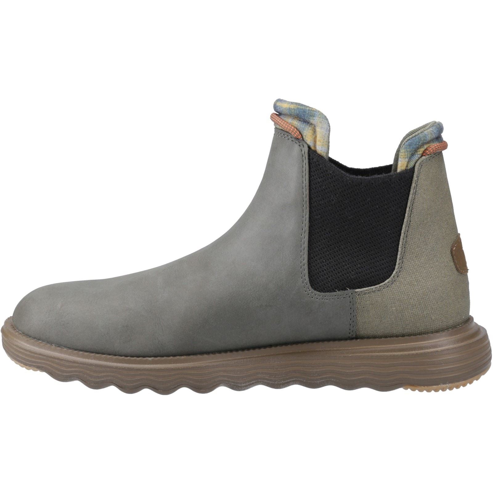 HEYDUDE Branson Classic Synthetic Men's Dark Olive/Espresso Boots