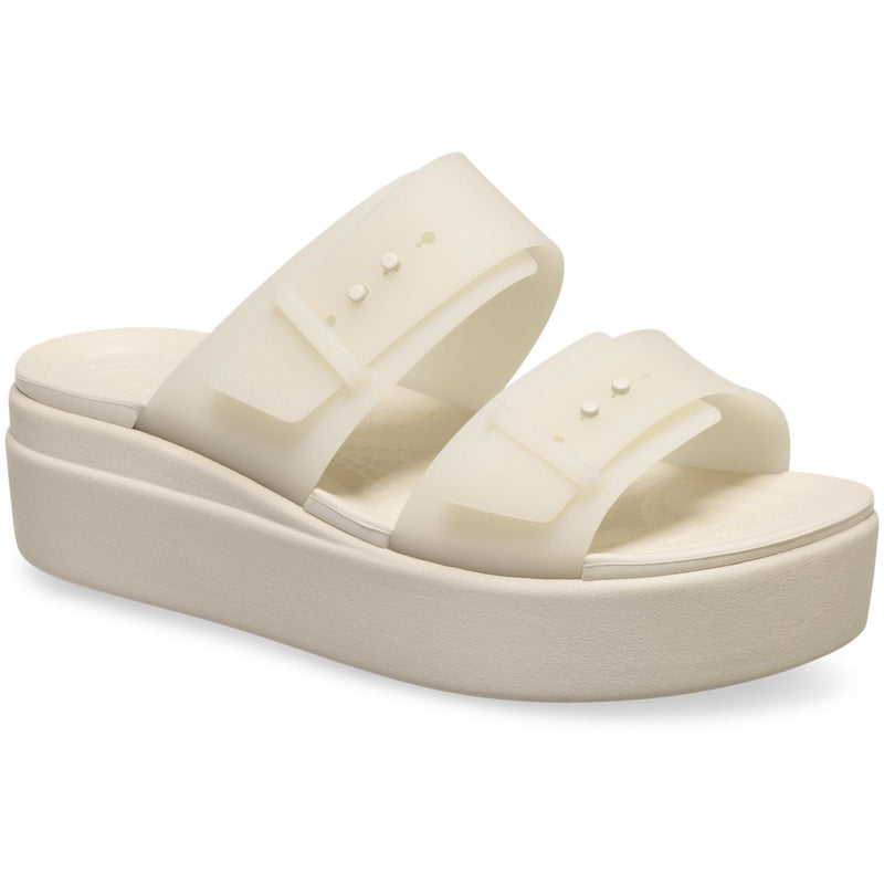 Crocs Brooklyn Buckle Low Wedge Women's Sandstone Sandals