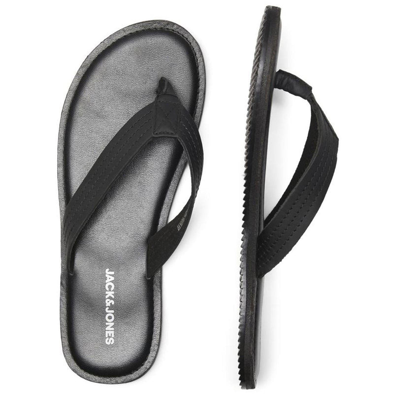 Jack & Jones Washton Leather Men's Anthracite Flip Flops