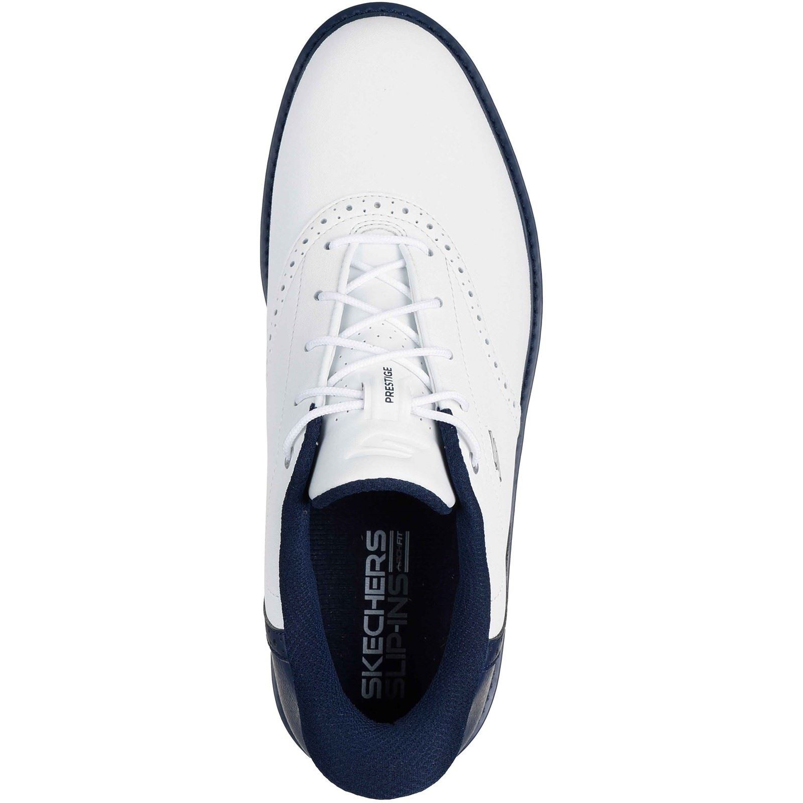Skechers GO Golf Prestige Leather Men's White/Navy Golf Shoes
