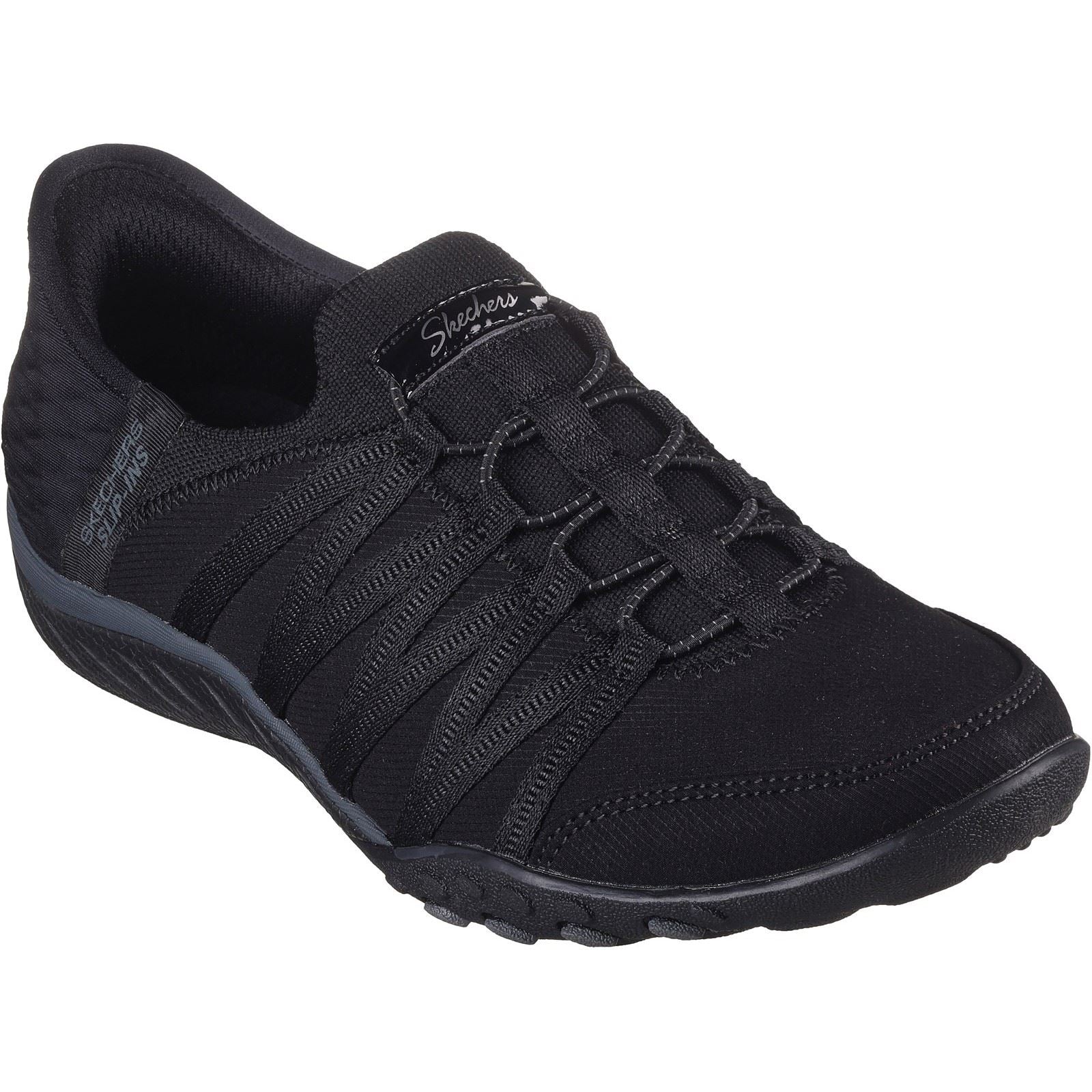 Skechers Breathe-Easy - Roll-With-Me Textile Women's Black Trainers