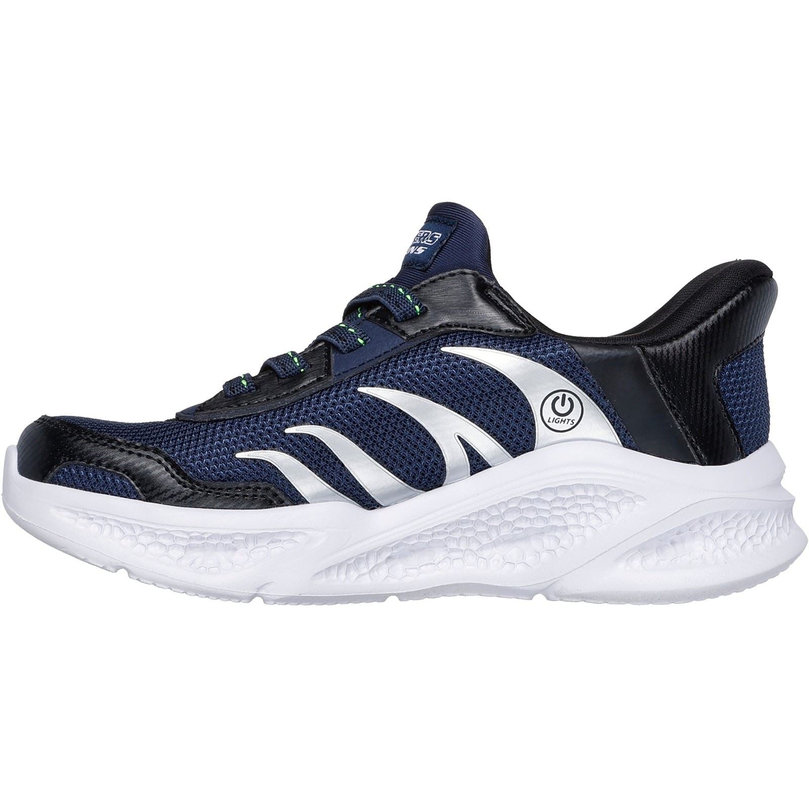 Skechers Meteor-Lights Brisk-Beams Boy's Navy/Black Trainers