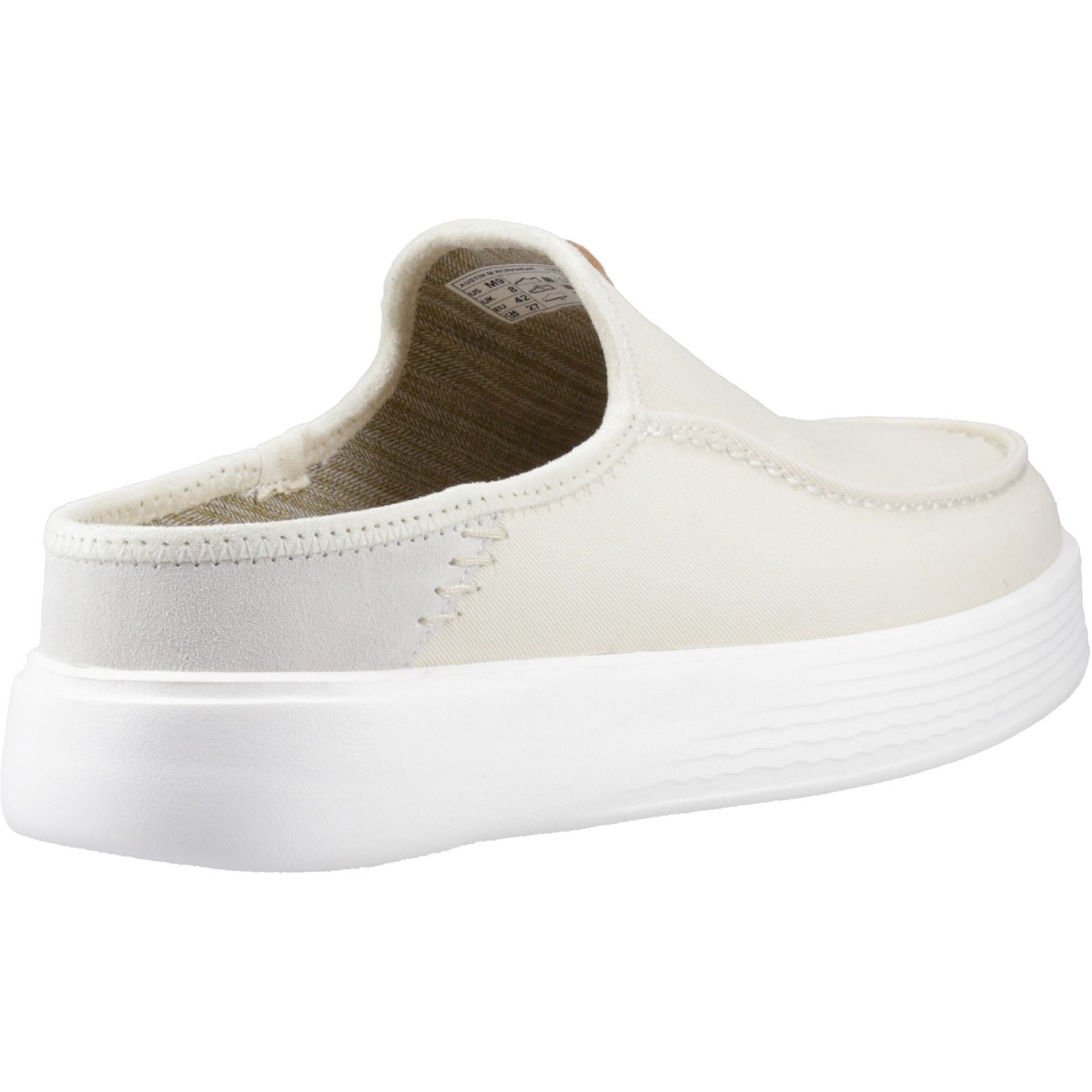HEYDUDE Austin Workwear Leather Men's Almost White Slippers