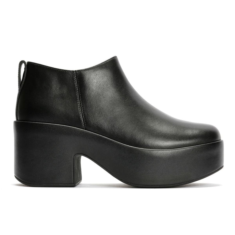FitFlop Platfforms Heeled Short Leather Women's Black Boots