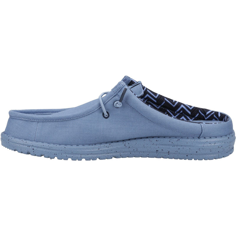 HEYDUDE Wally Slip Canvas 100% Cotton Men's Elemental Blue Slippers