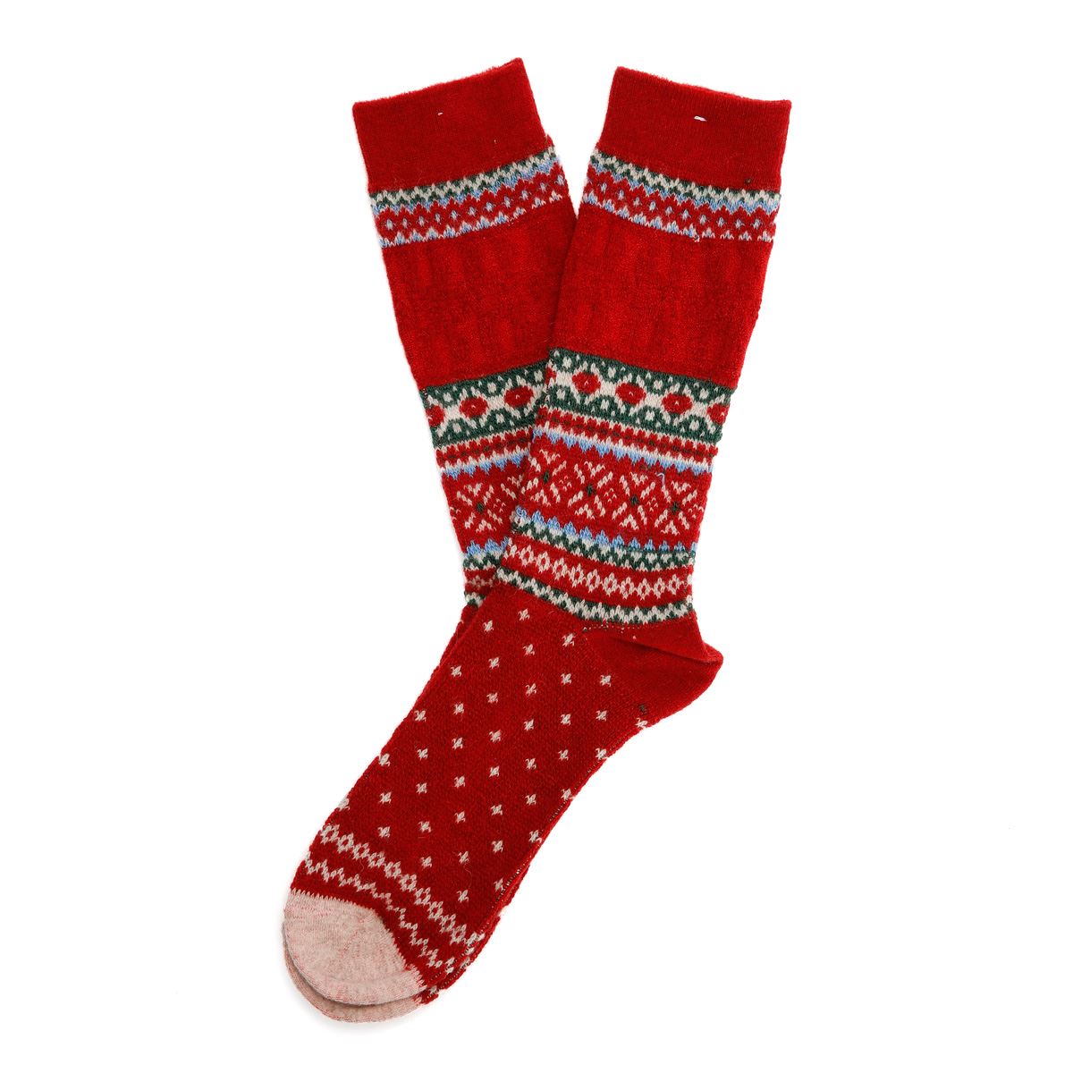 Anonymous Ism Snow Links JQ Crew Men's Red Socks