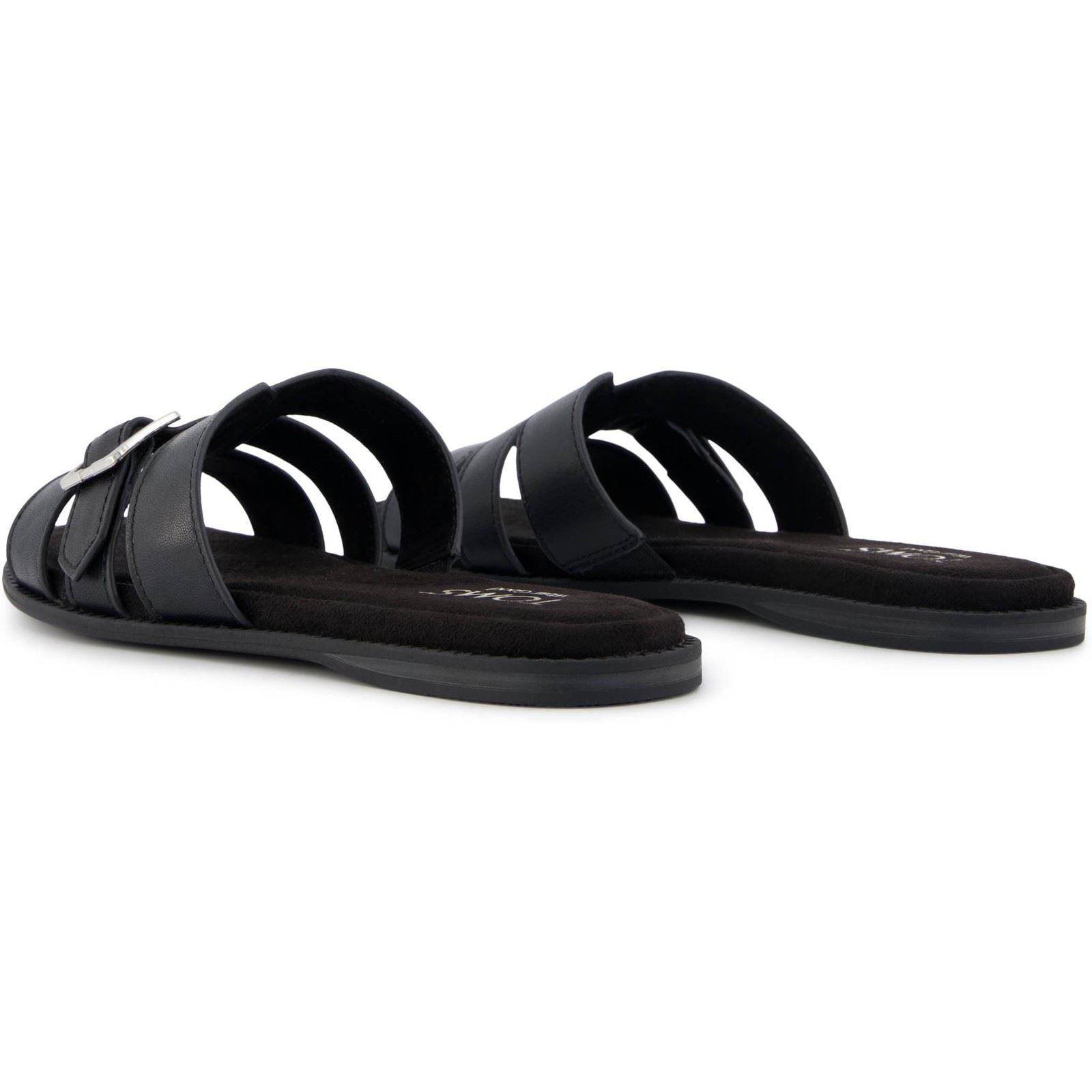 TOMS Sol Leather Women's Black Sandals