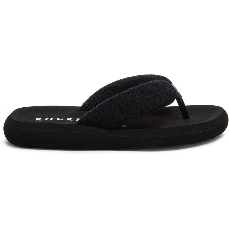 Rocket Dog Sunset Puff Atlanta Textile Women's Black Flip Flops