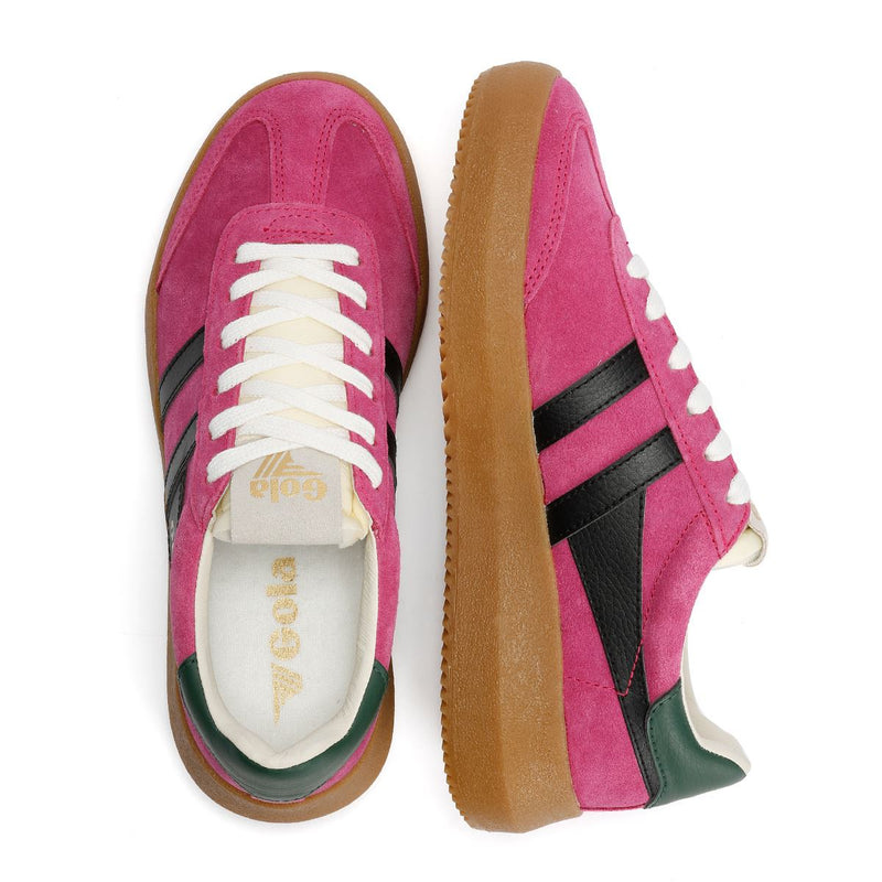 Gola Athena Suede Women's Fuchsia/Black/Evergreen Trainers