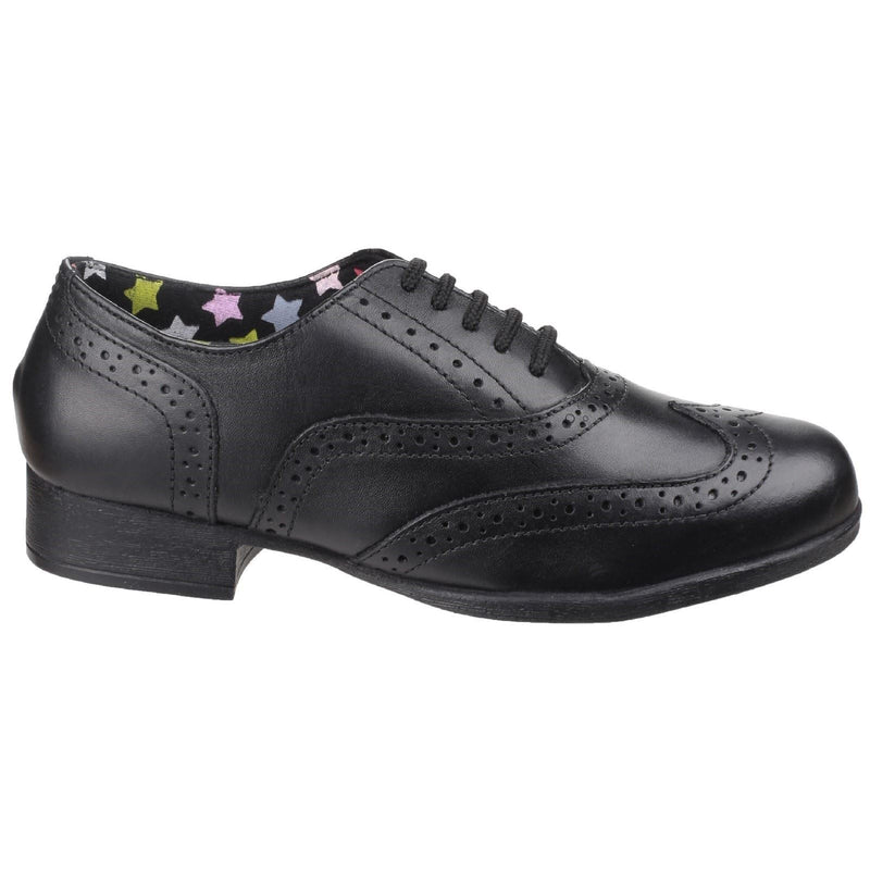 Hush Puppies Kada Youth Girls Black Leather Brogues