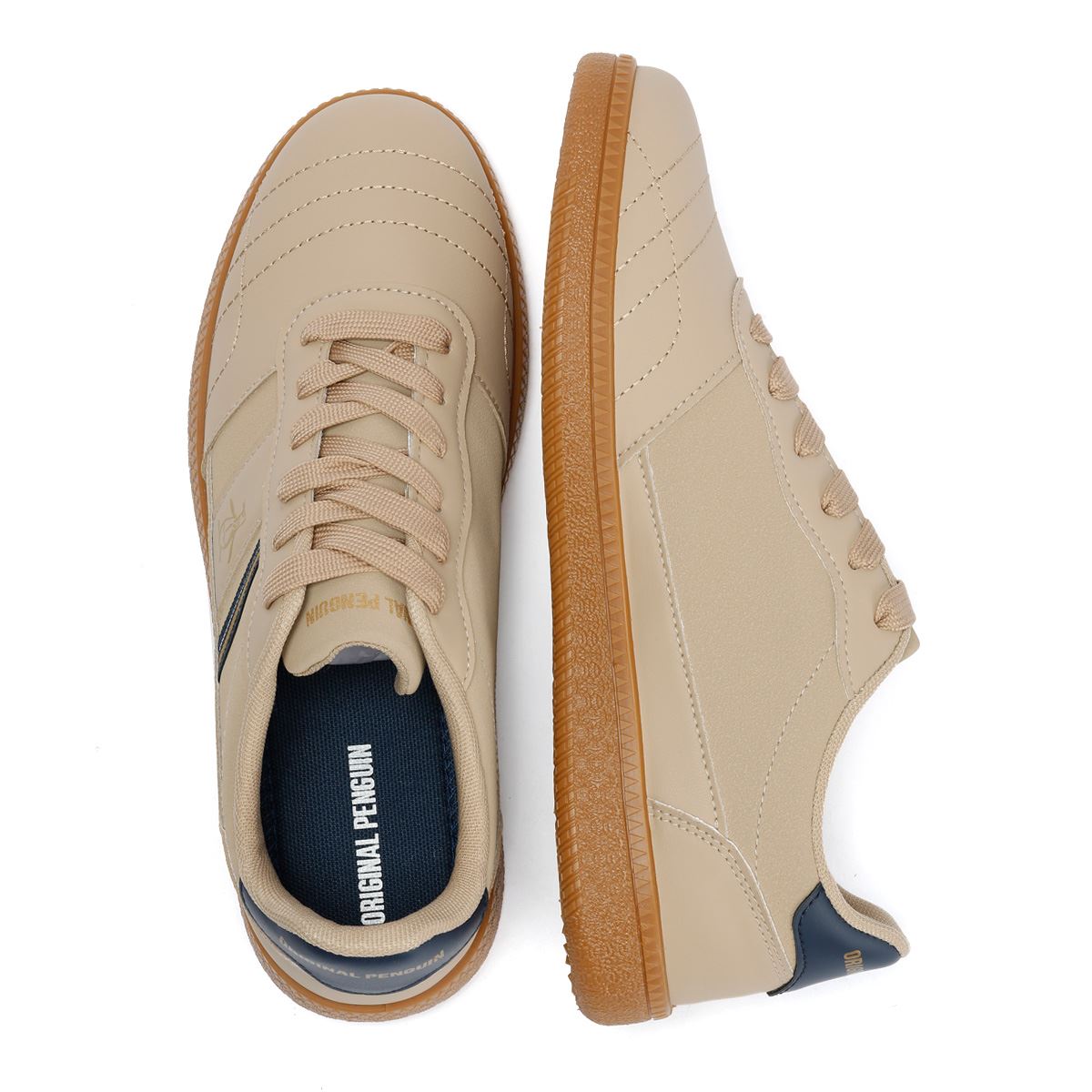 Penguin Striker Men's Beige/Navy Trainers