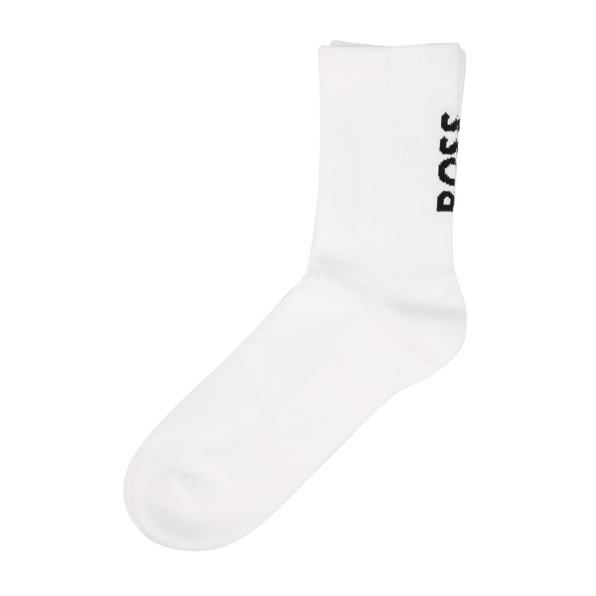 Boss 3 Pack Logo EU 40 - 46 Men's Black / White Calf High Socks